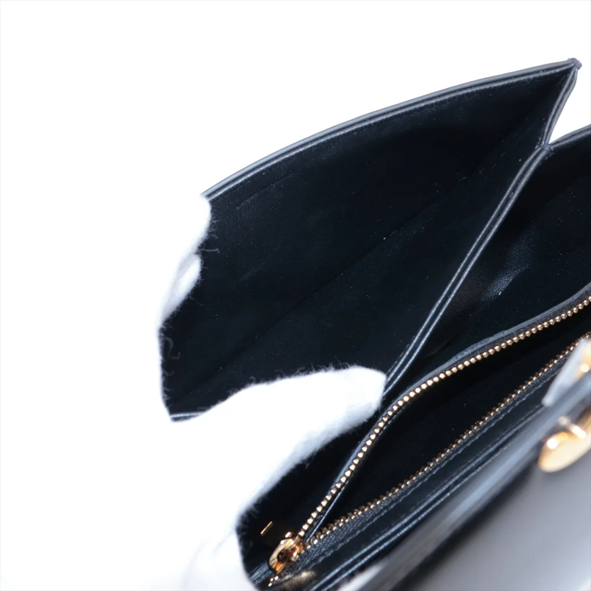Triomphe Teen Leather Shoulder Bag Black — view 8