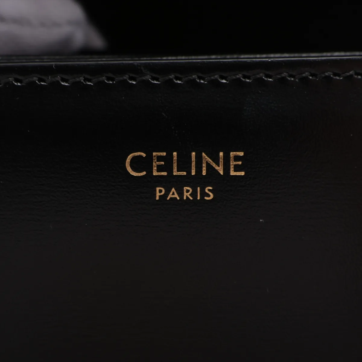 Triomphe Teen Leather Shoulder Bag Black — view 9