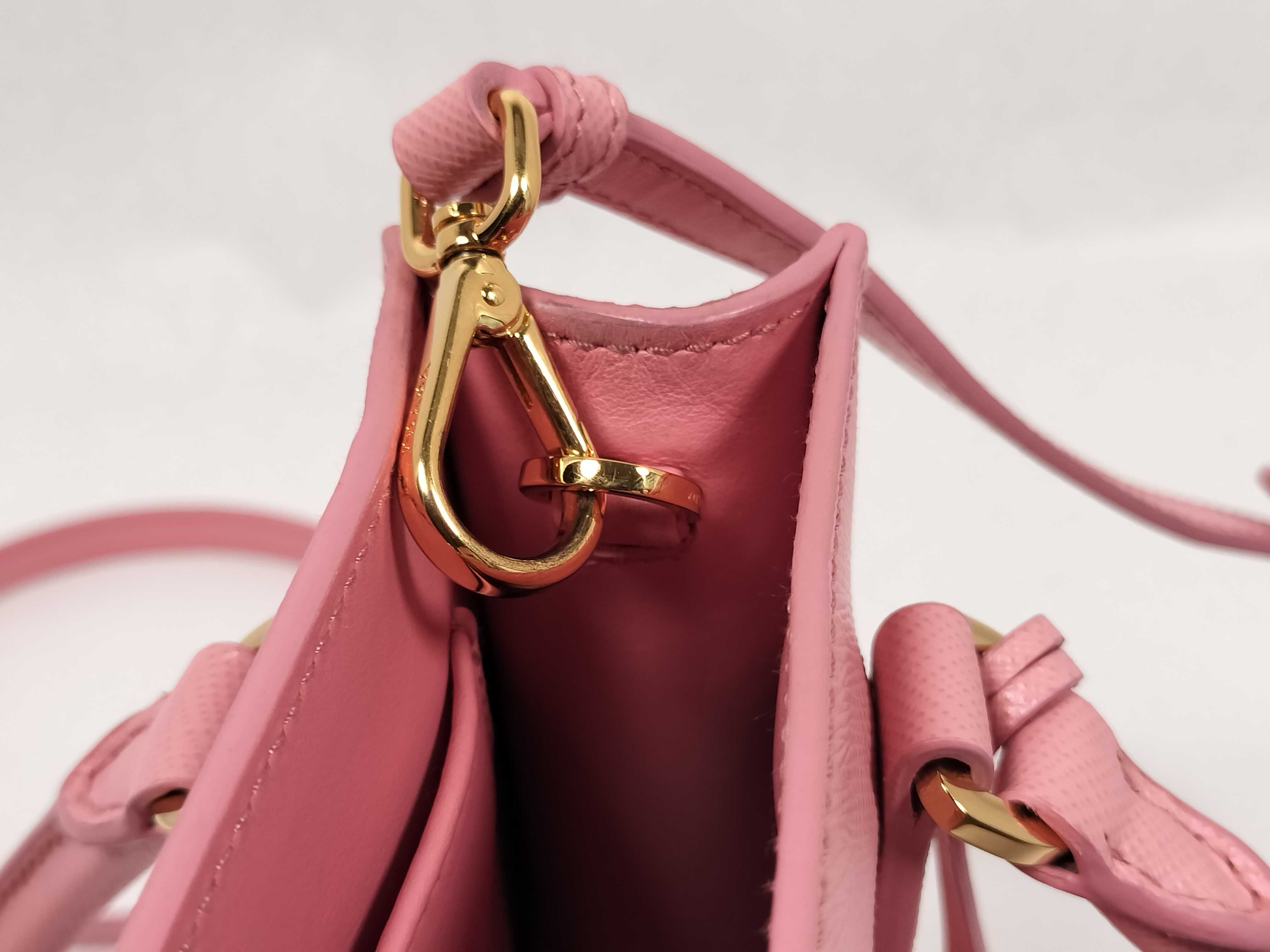 Saffiano 2-Way Tote Bag 1BA358 Pink Handbag Shoulder Bag — view 8