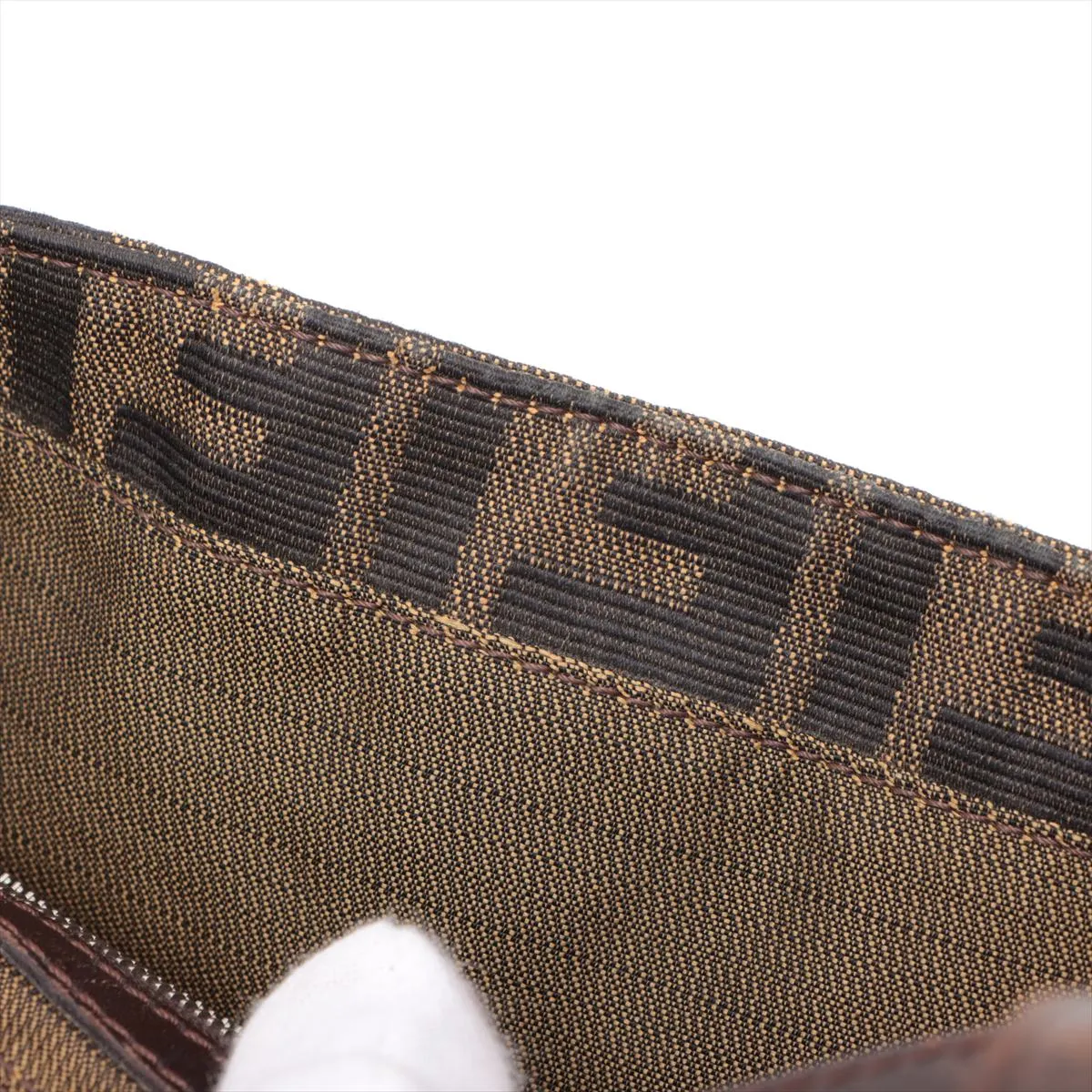 Zucca Canvas x Leather Shoulder Bag Brown 26583 — view 12