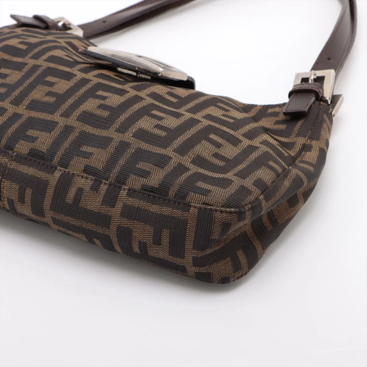 Zucca Canvas x Leather Shoulder Bag Brown 26583 — view 3
