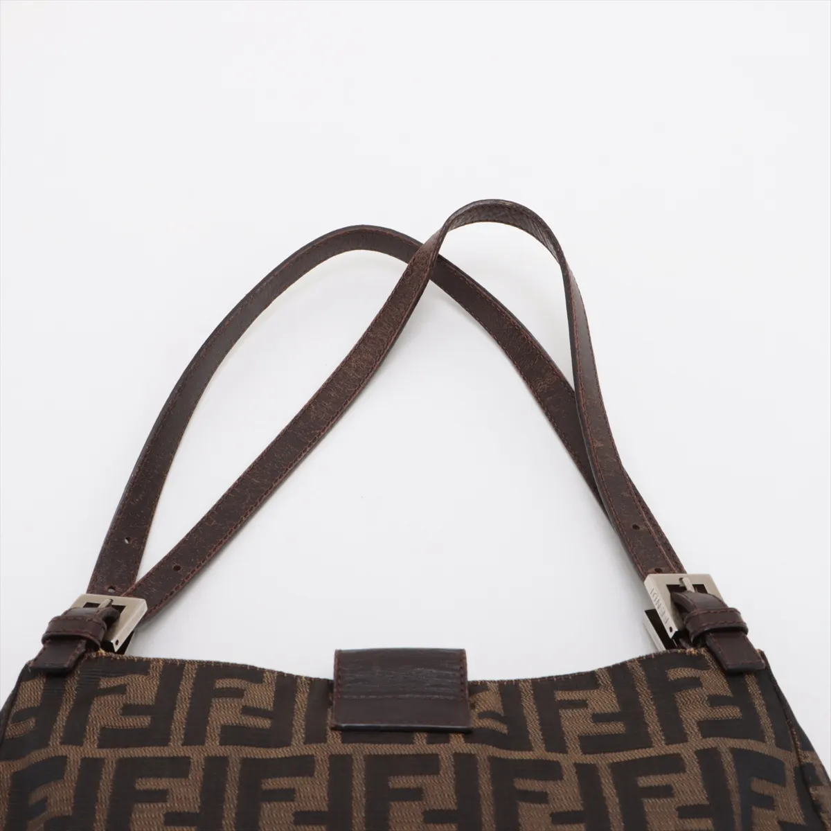 Zucca Canvas x Leather Shoulder Bag Brown 26583 — view 6