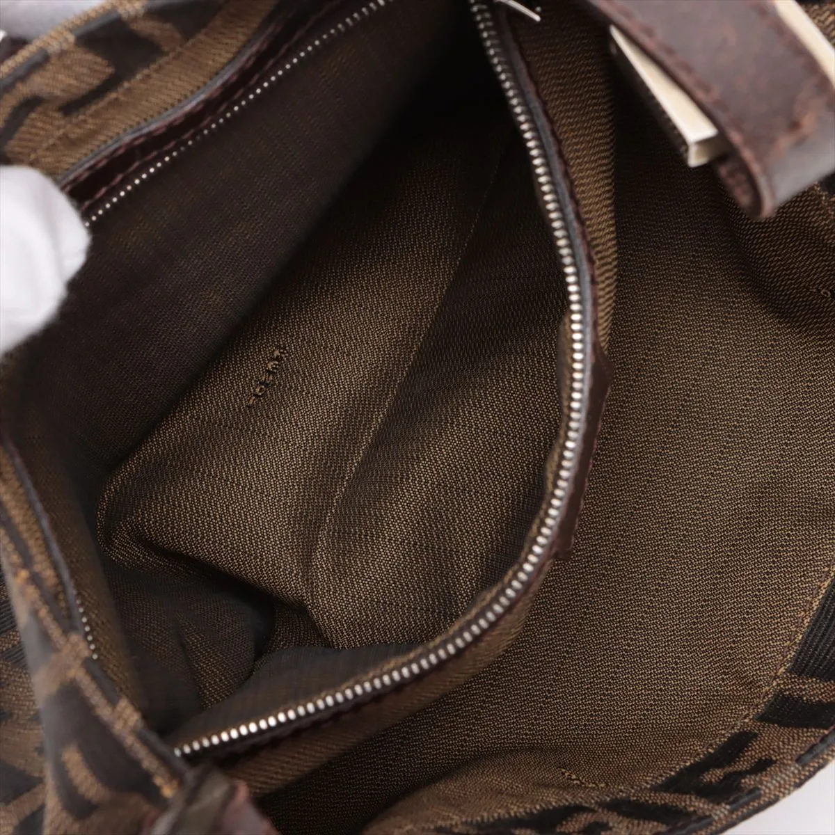 Zucca Canvas x Leather Shoulder Bag Brown 26583 — view 8
