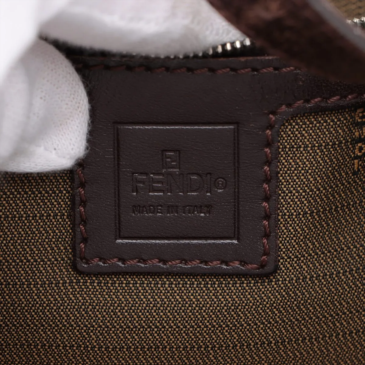 Zucca Canvas x Leather Shoulder Bag Brown 26583 — view 9