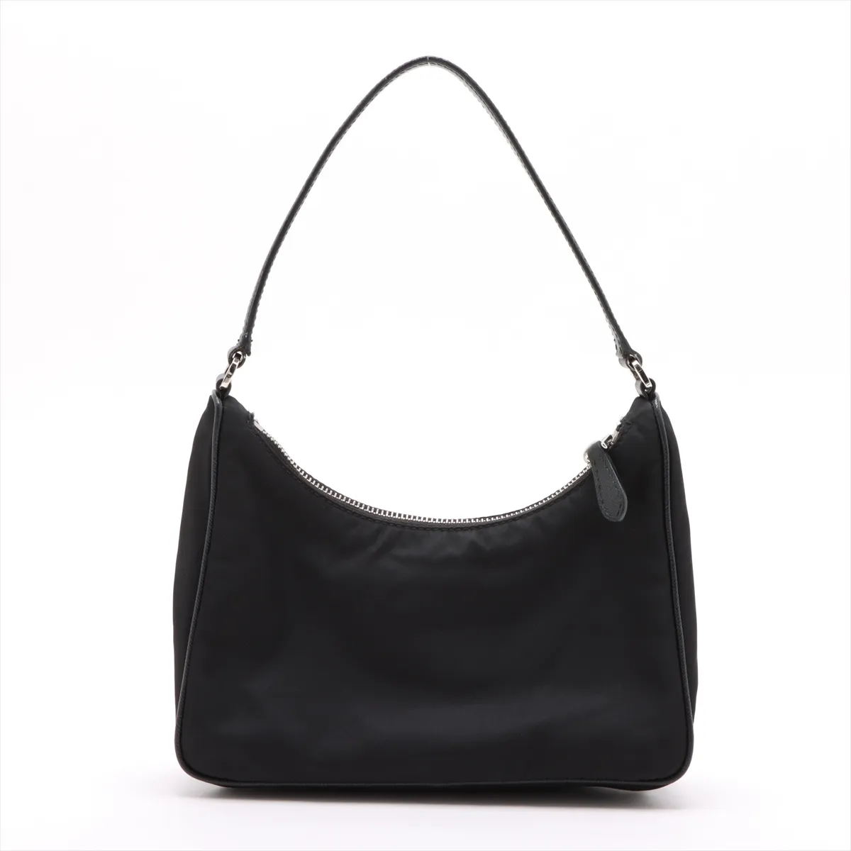 Tessuto Nylon x Leather Shoulder Bag Black Crochette Strap Rip — view 2
