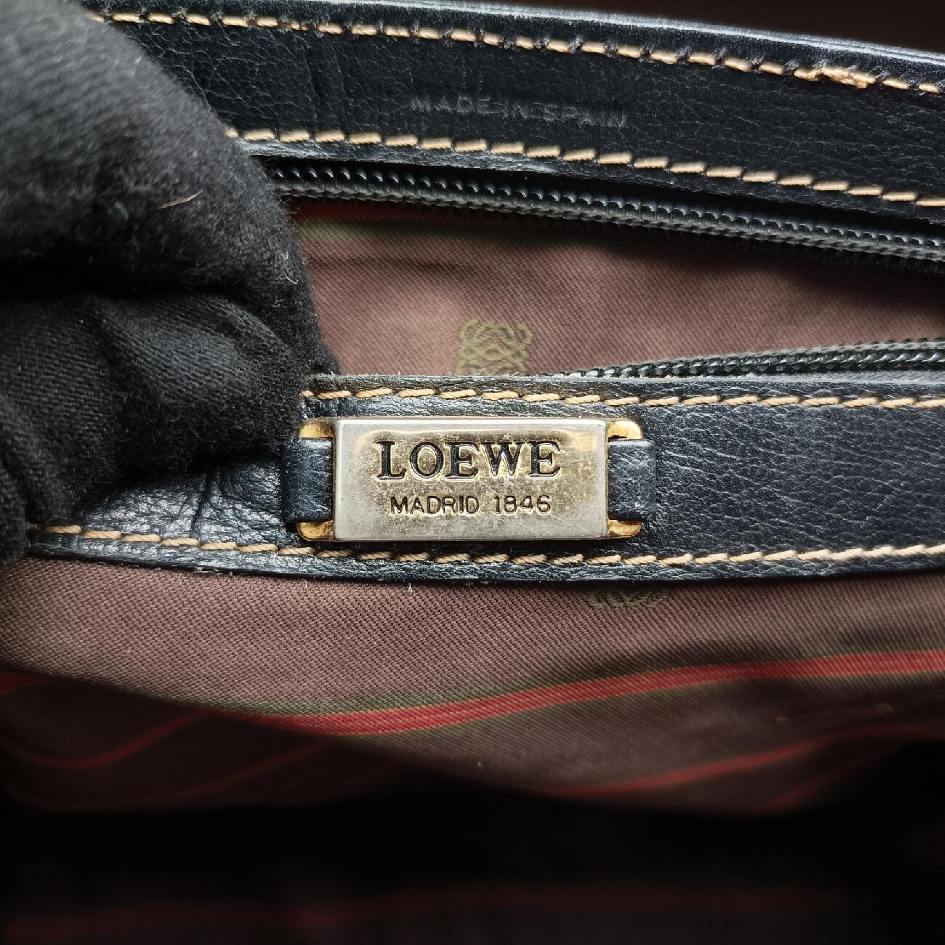 Velázquez Brown x Black Leather Handbag — view 7