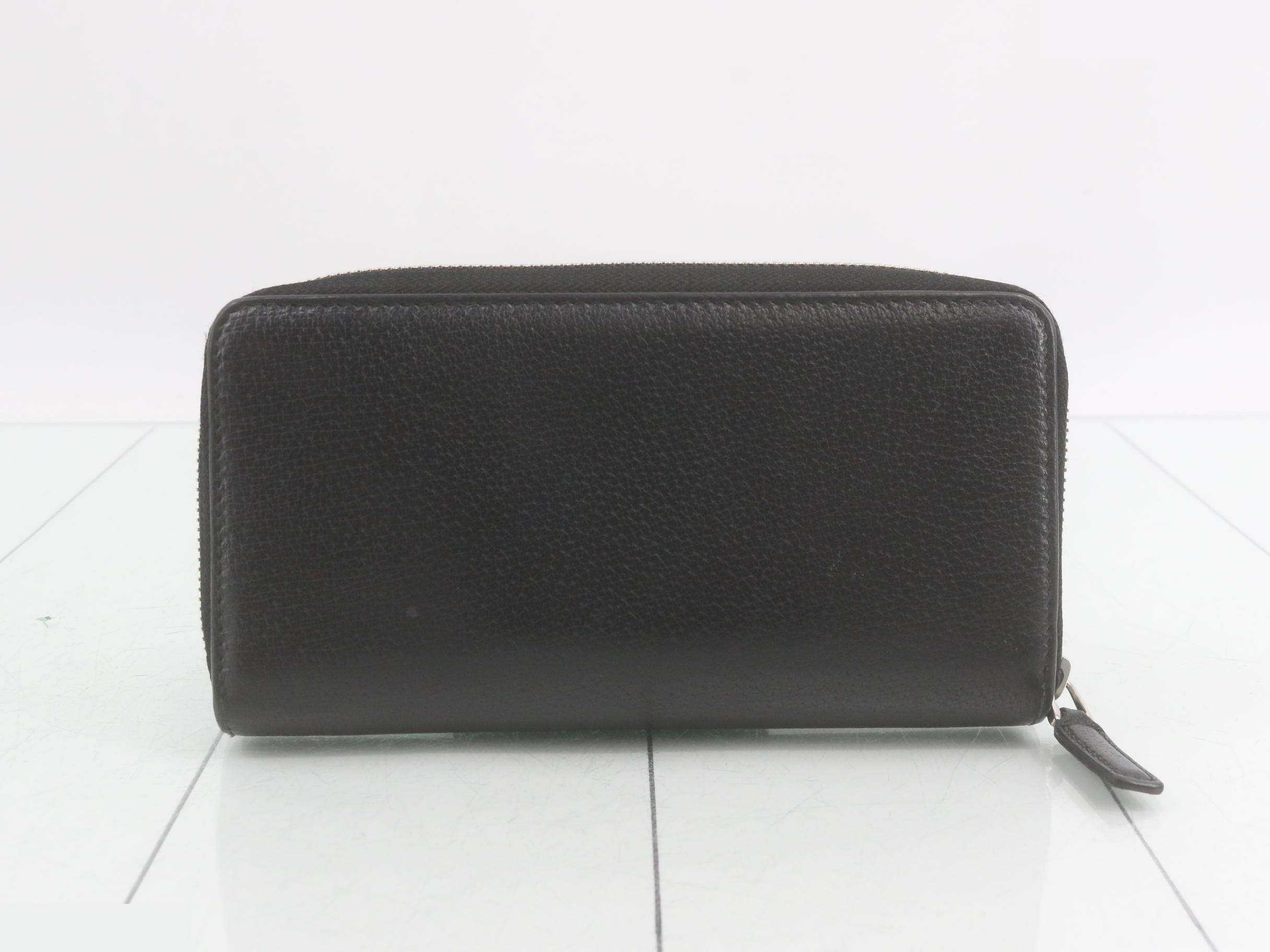 Jacquard Long Wallet, Leather, Black — view 2