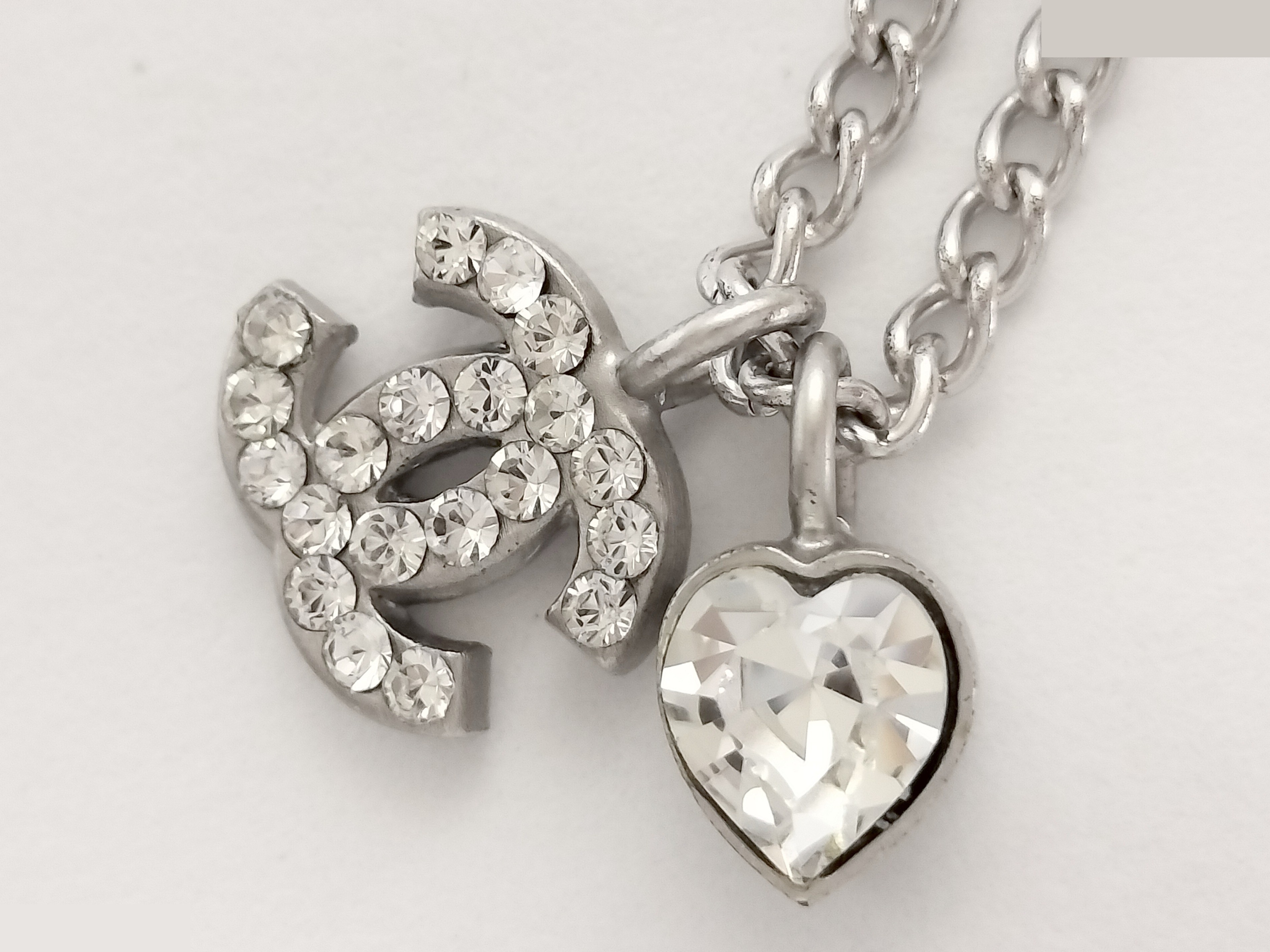 Coco Rhinestone Silver Necklace, Chain approx. 42cm — view 4
