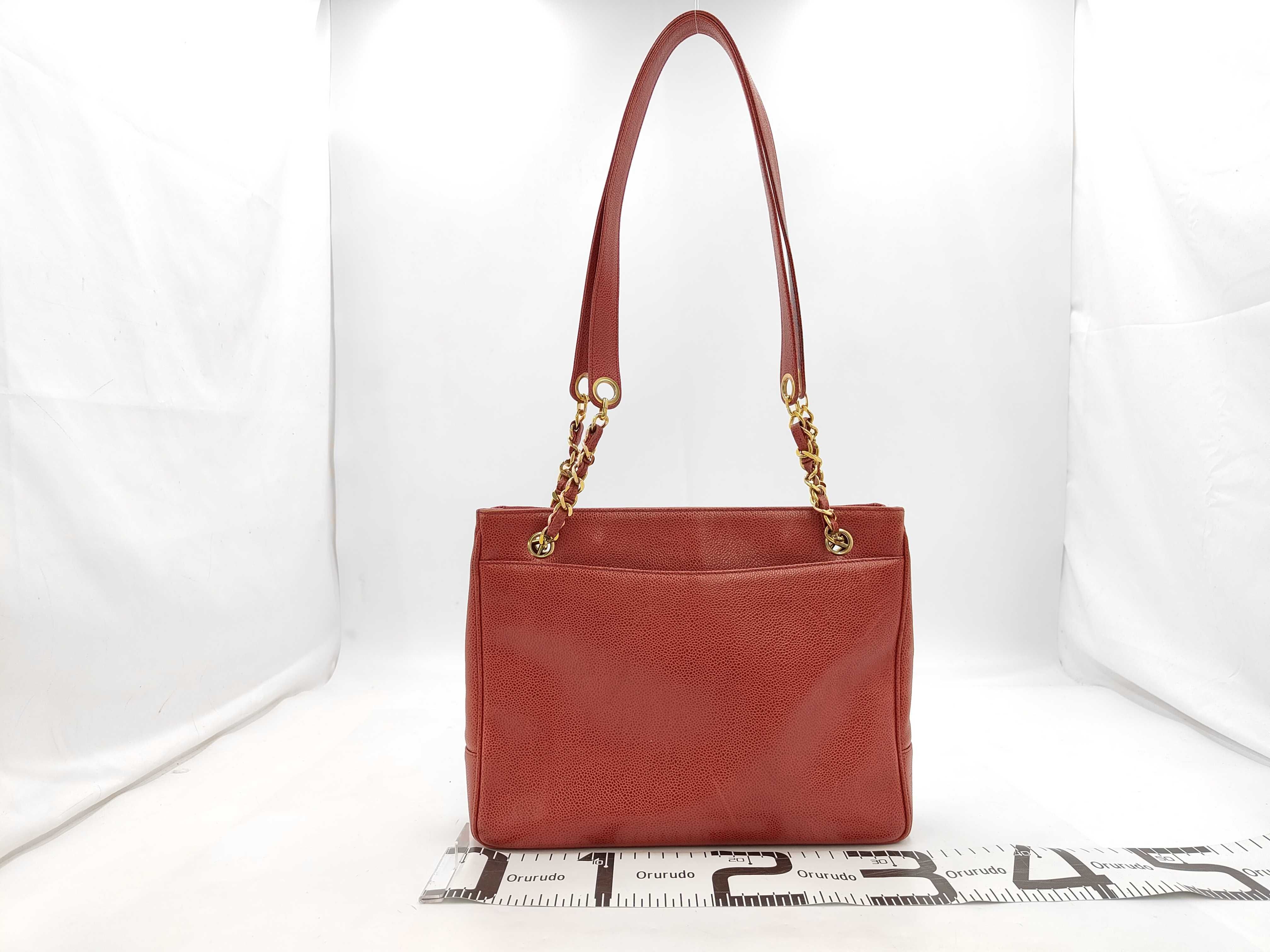 Coco Mark Caviar Skin Chain Tote Bag — view 2