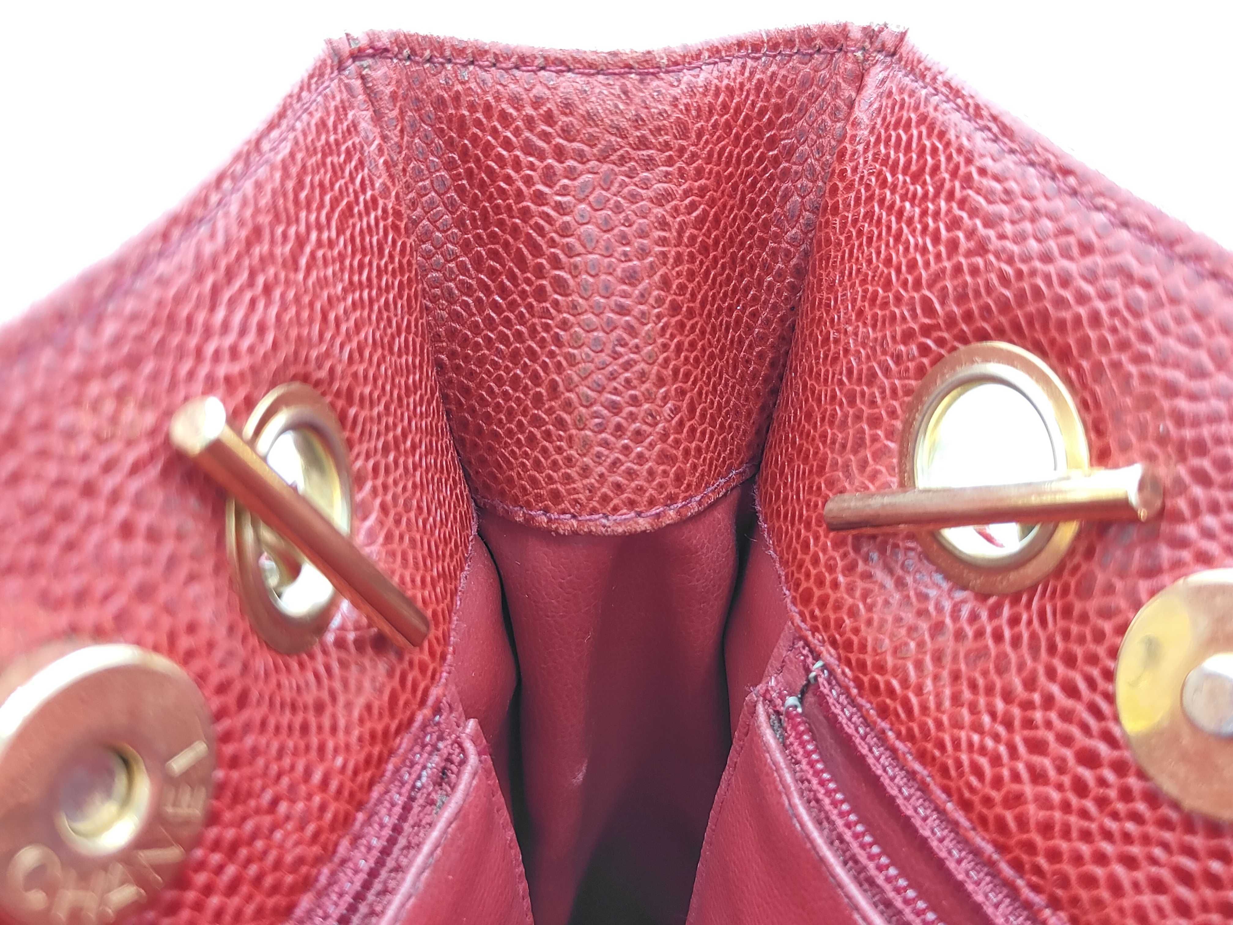 Coco Mark Caviar Skin Chain Tote Bag — view 9