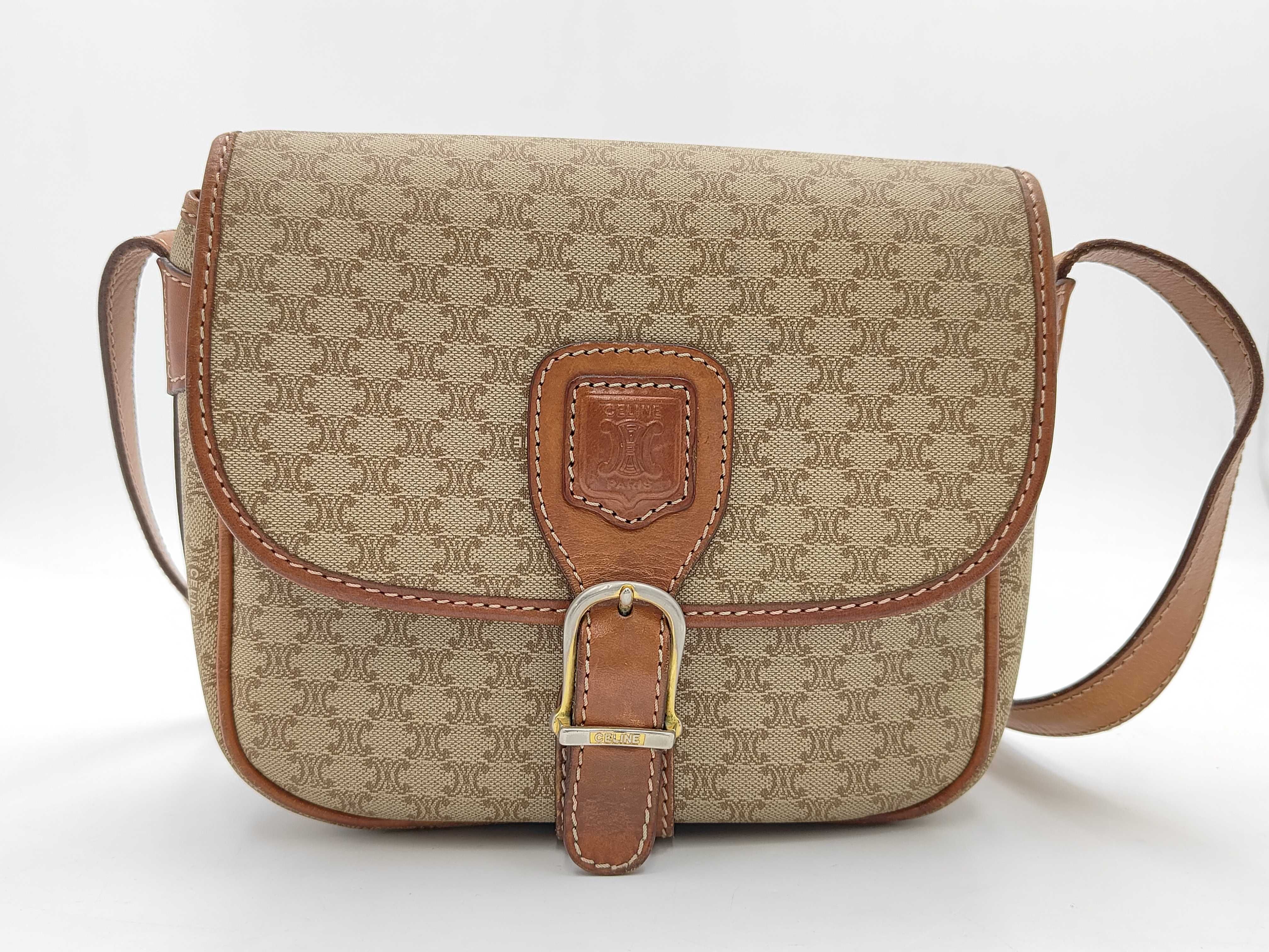 Macadam Shoulder Bag, Coated Canvas, Beige Shoulder Bag