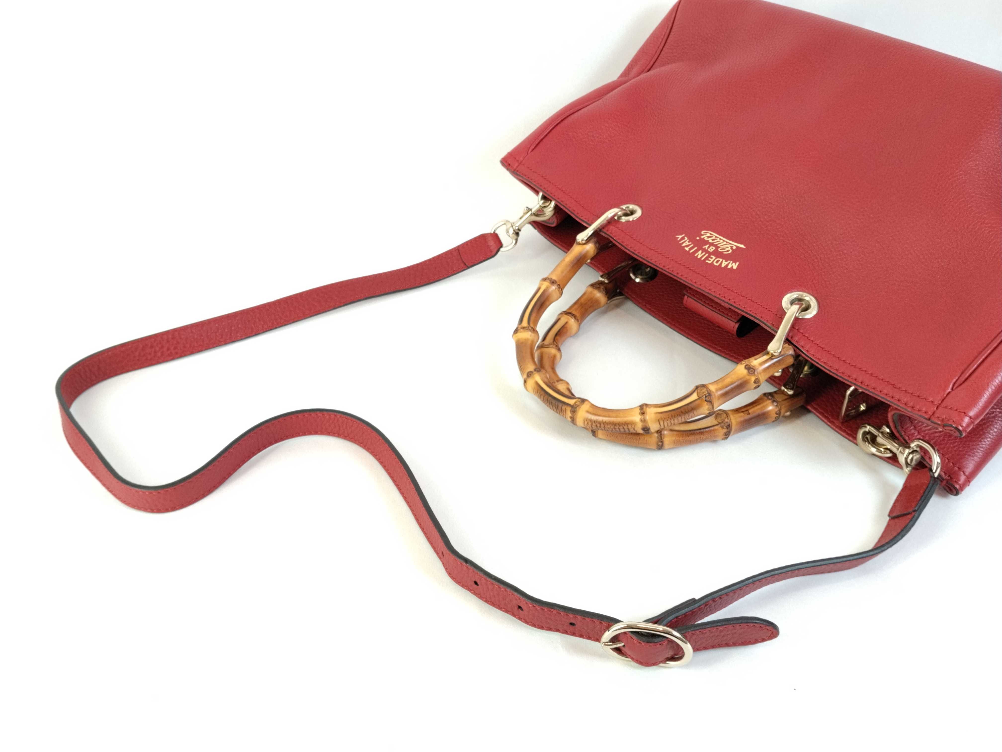 Bamboo Shopper Leather Handbag — view 3