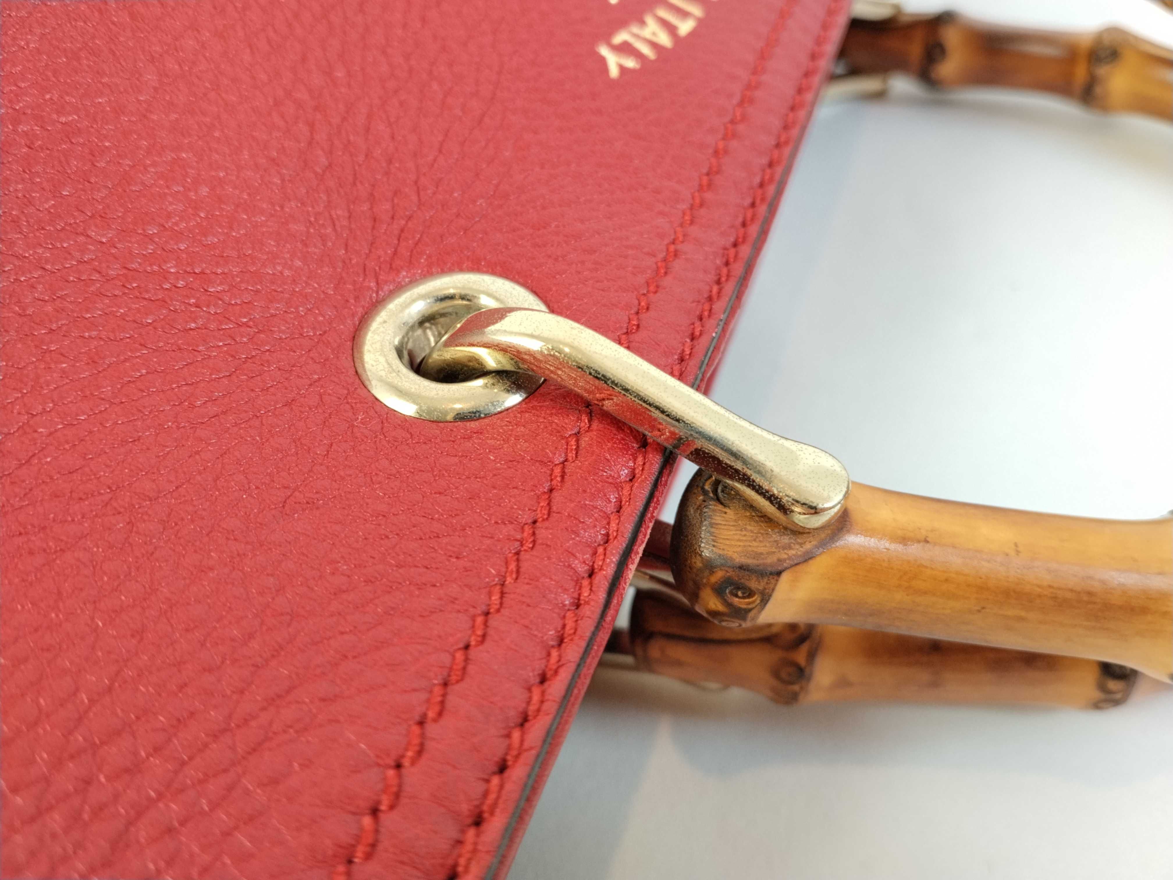 Bamboo Shopper Leather Handbag — view 6