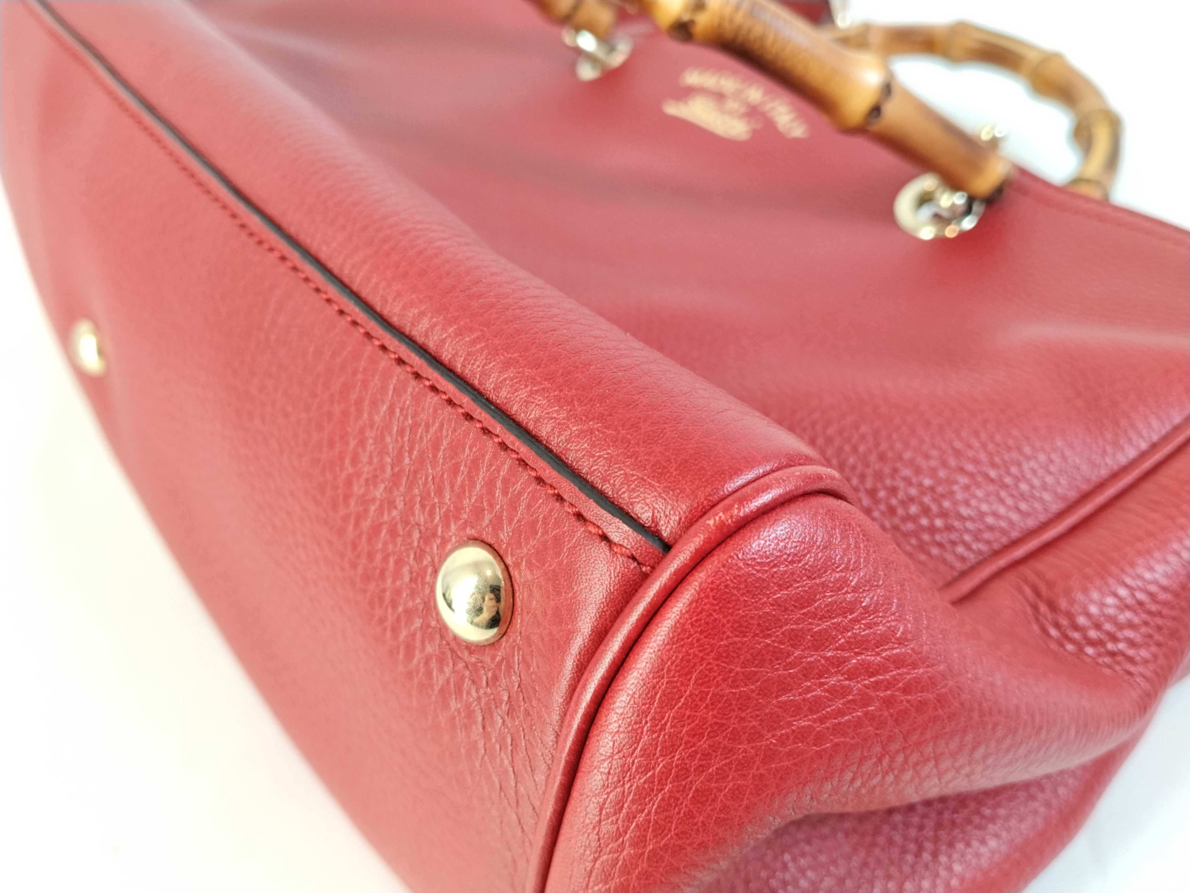 Bamboo Shopper Leather Handbag — view 9
