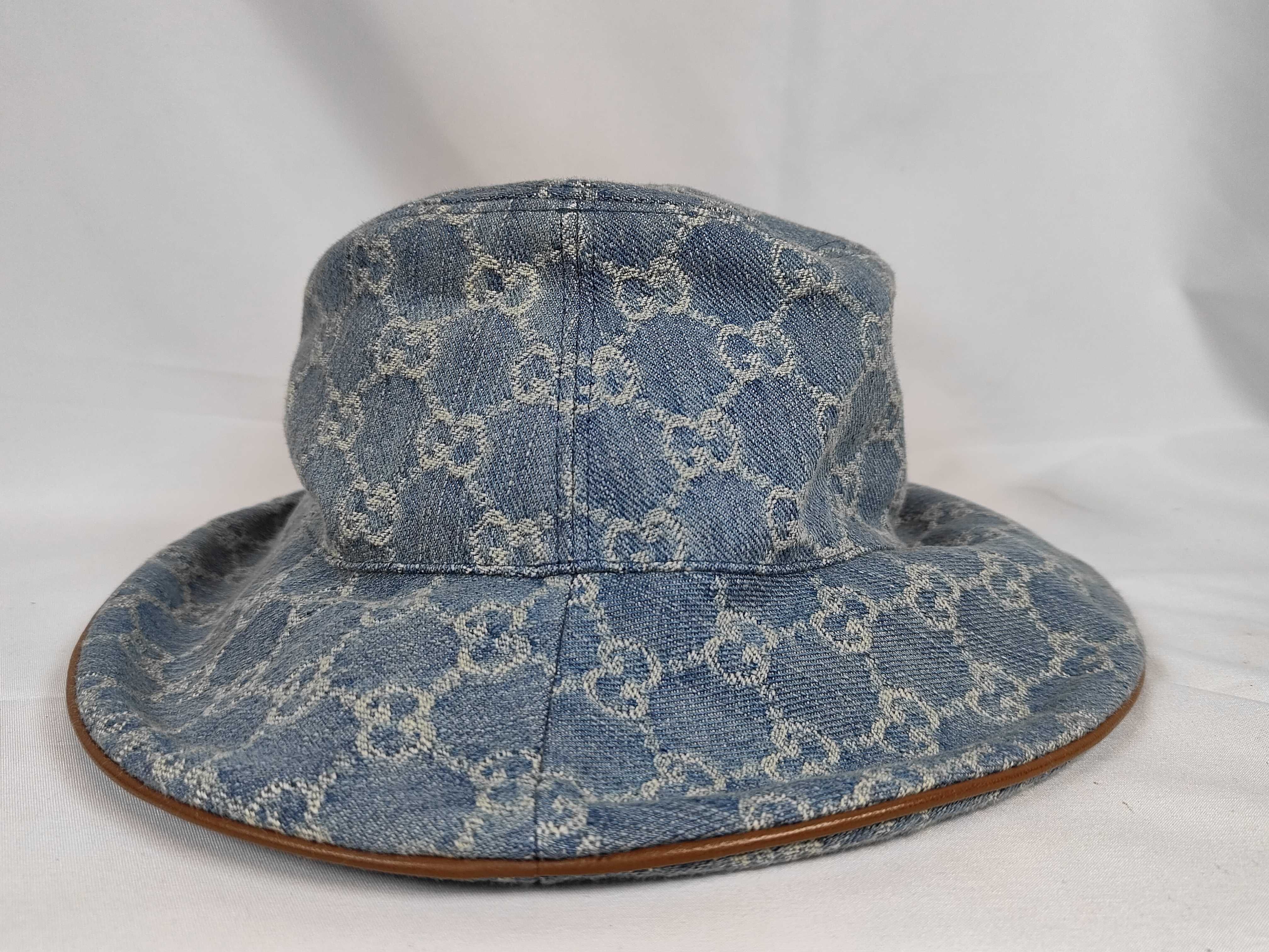 GG denim bucket hat, size M, other accessories. — view 2