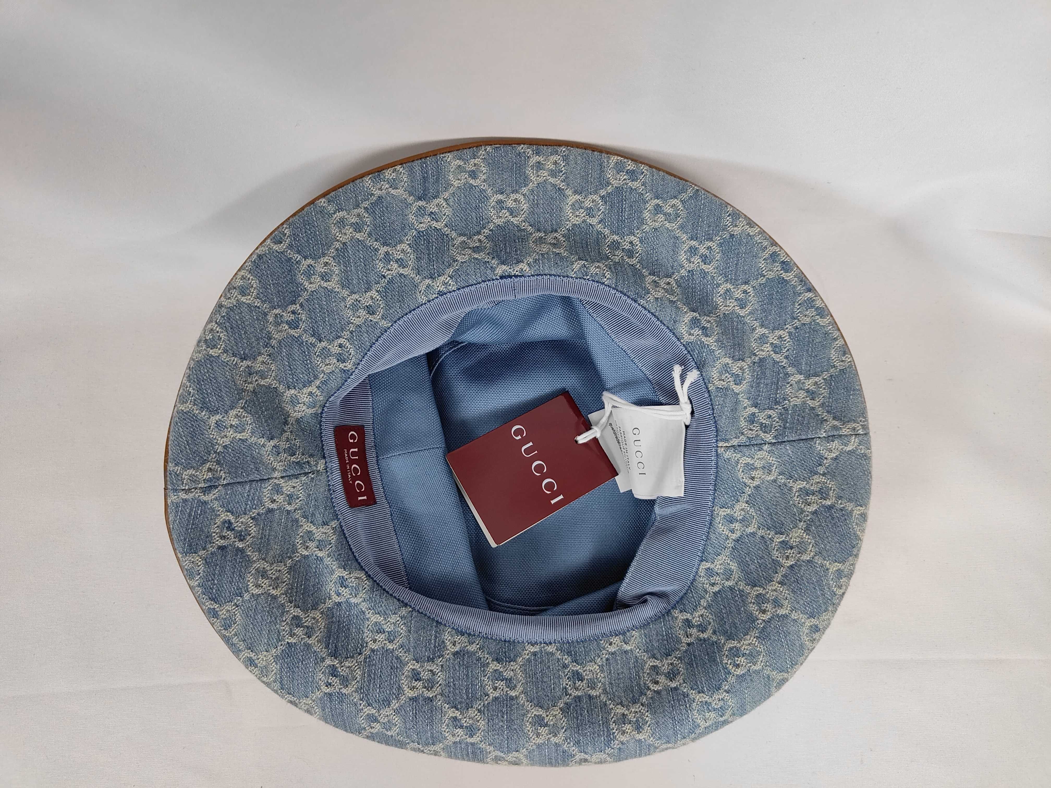 GG denim bucket hat, size M, other accessories. — view 6