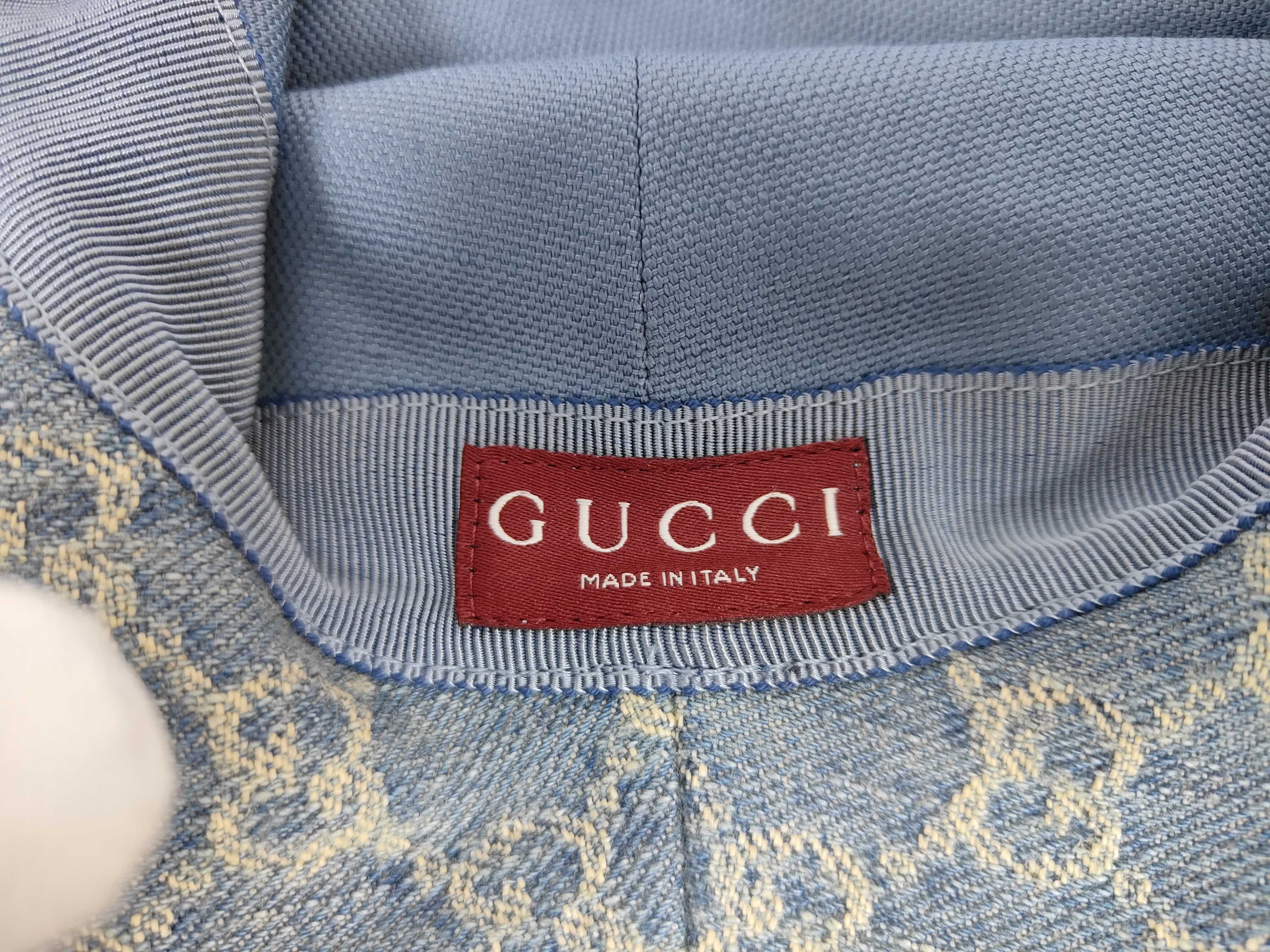 GG denim bucket hat, size M, other accessories. — view 9