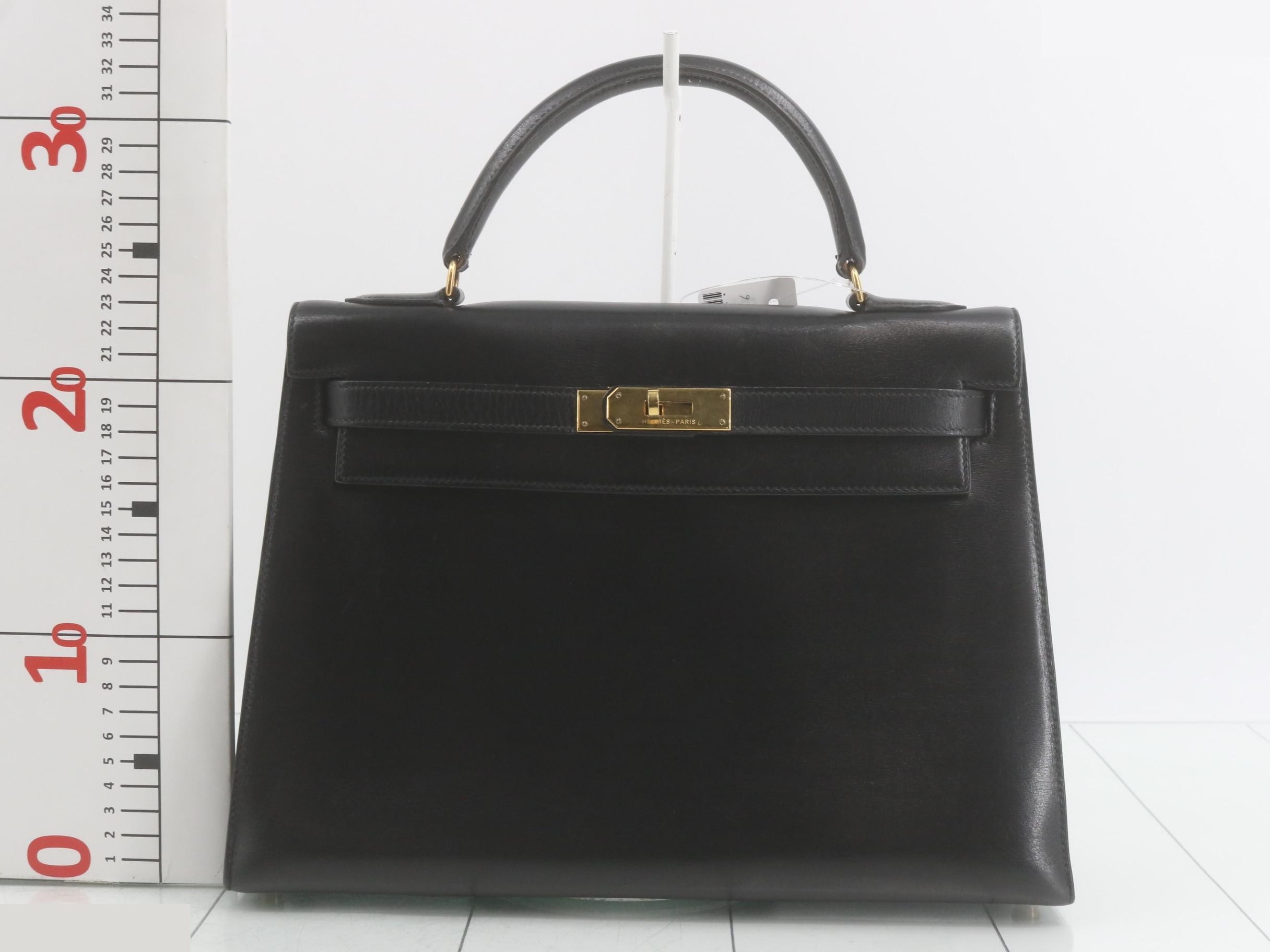Kelly 32 Box Calf Leather ( T) with Rain Cover — view 2