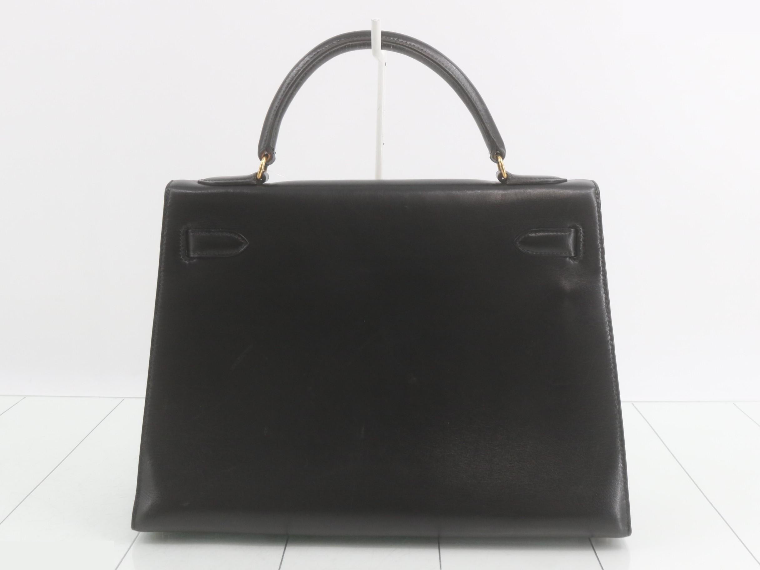 Kelly 32 Box Calf Leather ( T) with Rain Cover — view 3