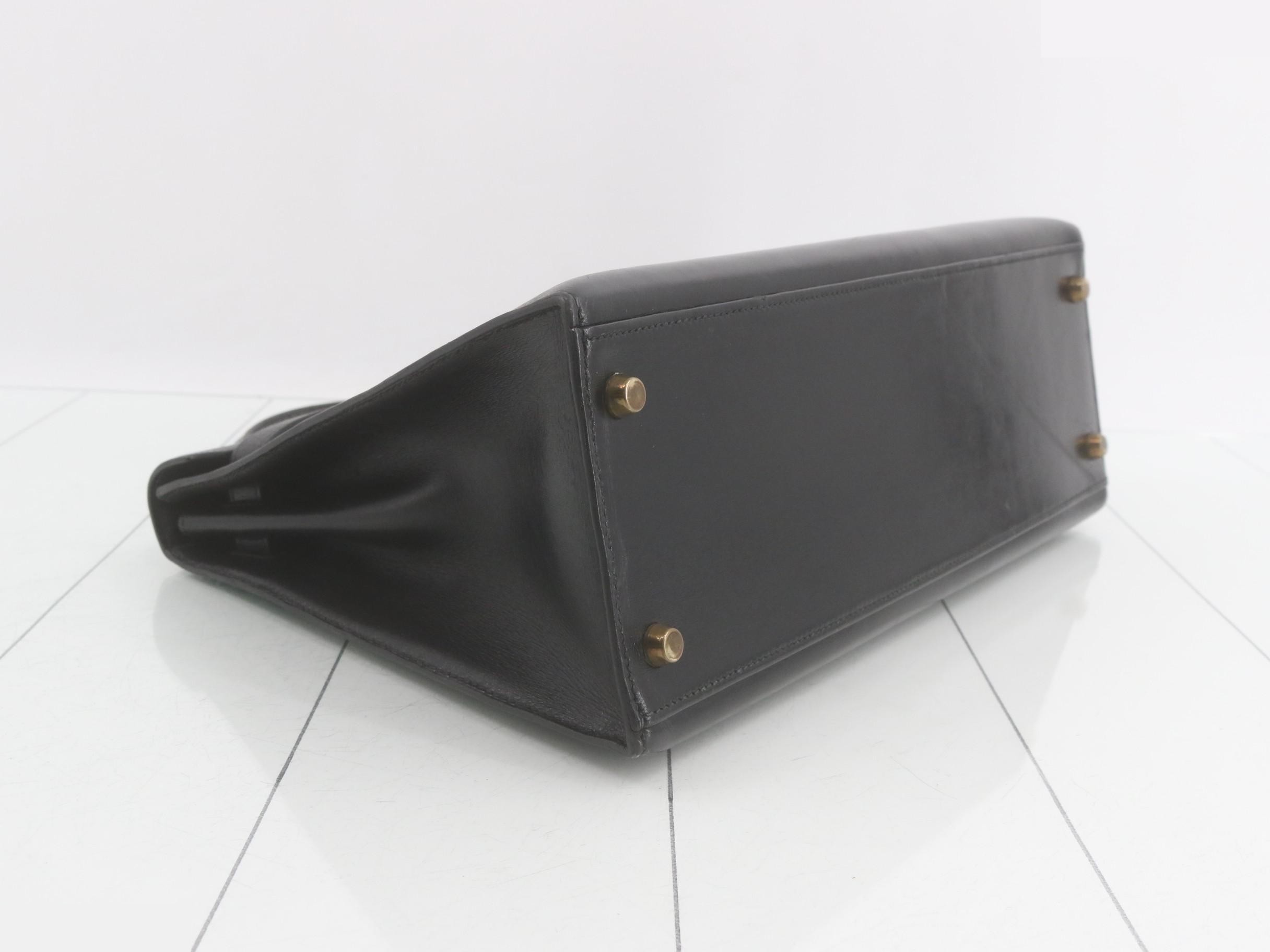 Kelly 32 Box Calf Leather ( T) with Rain Cover — view 6