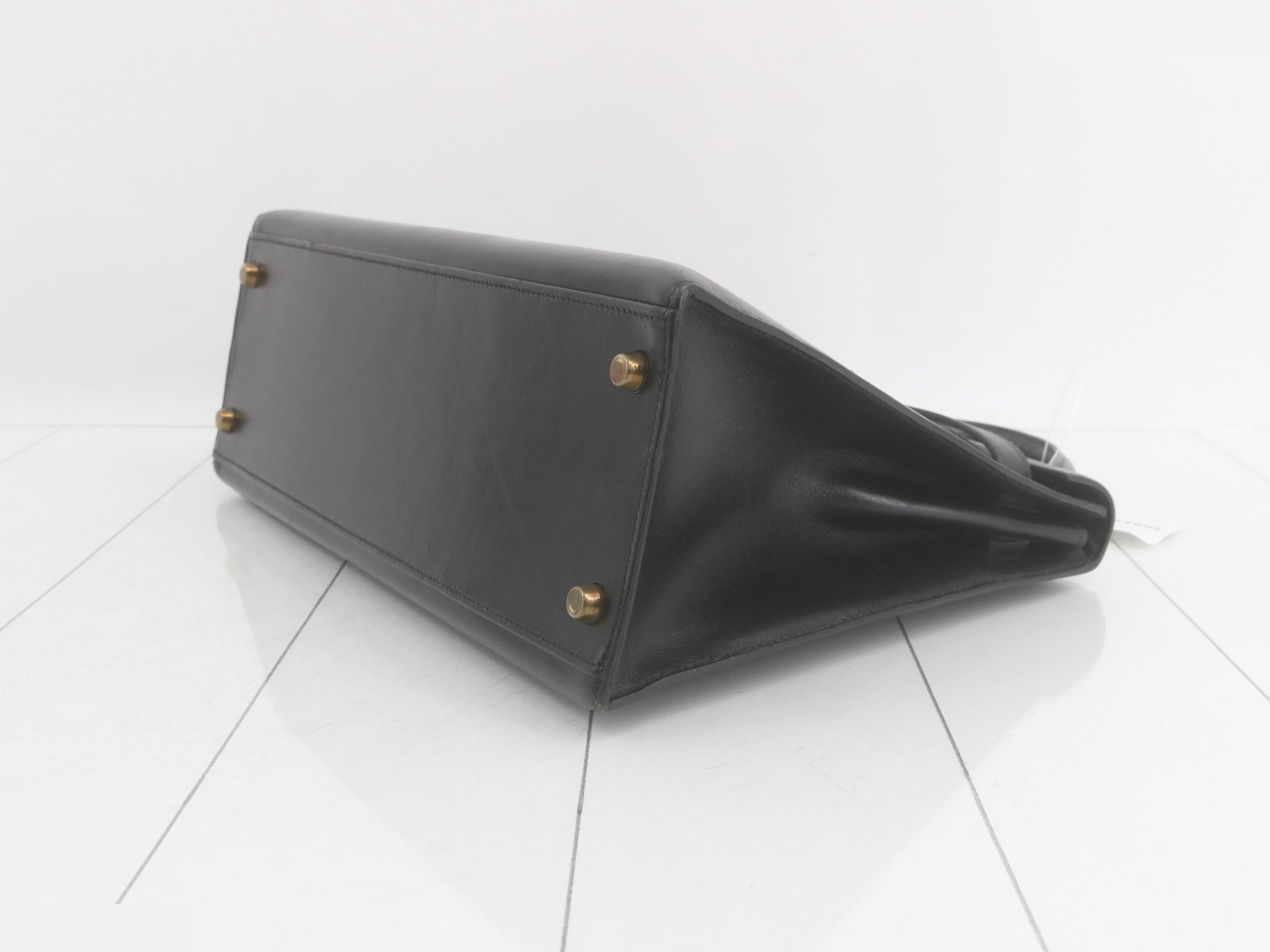 Kelly 32 Box Calf Leather ( T) with Rain Cover — view 7
