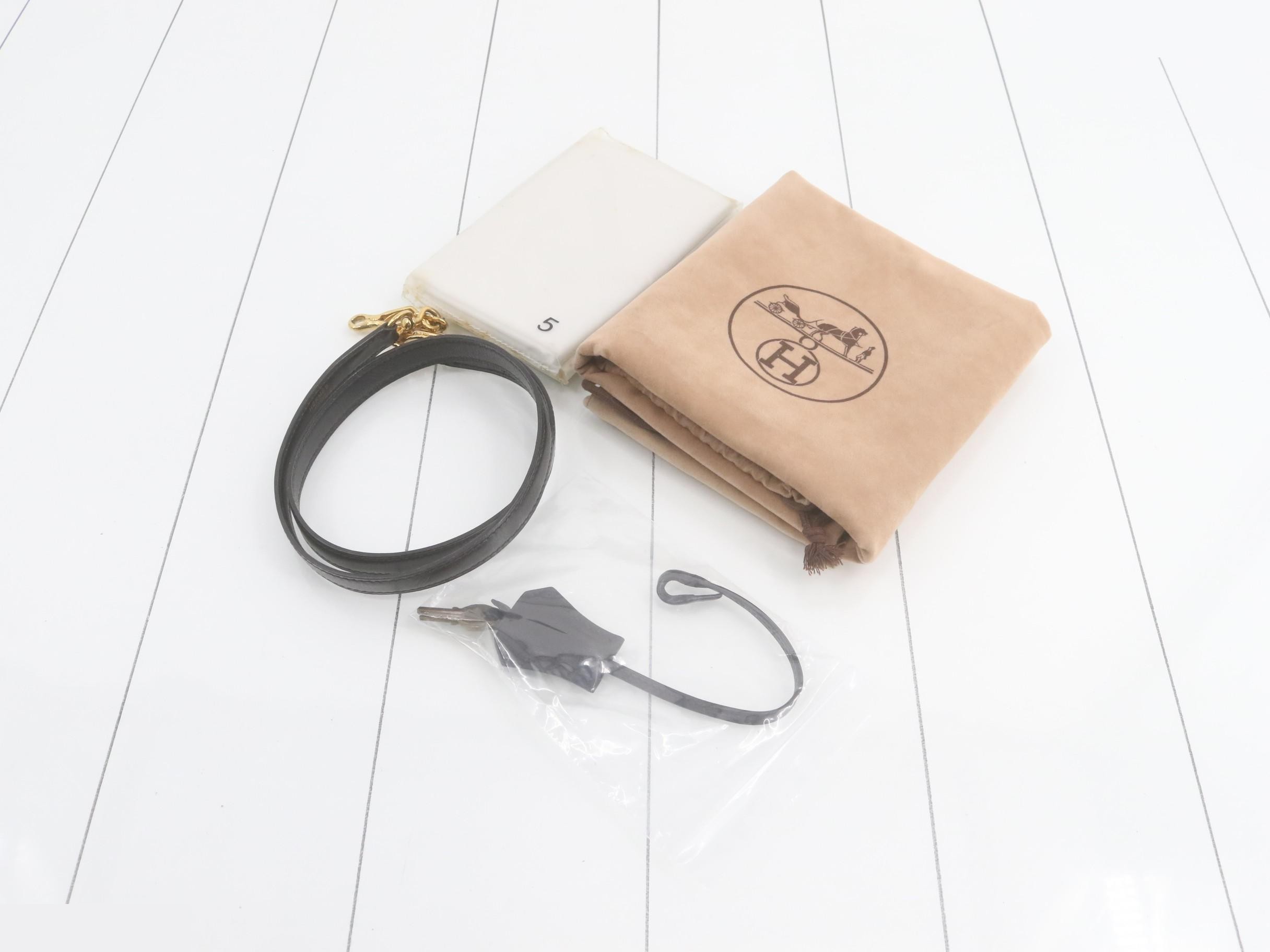 Kelly 32 Box Calf Leather ( T) with Rain Cover — view 8