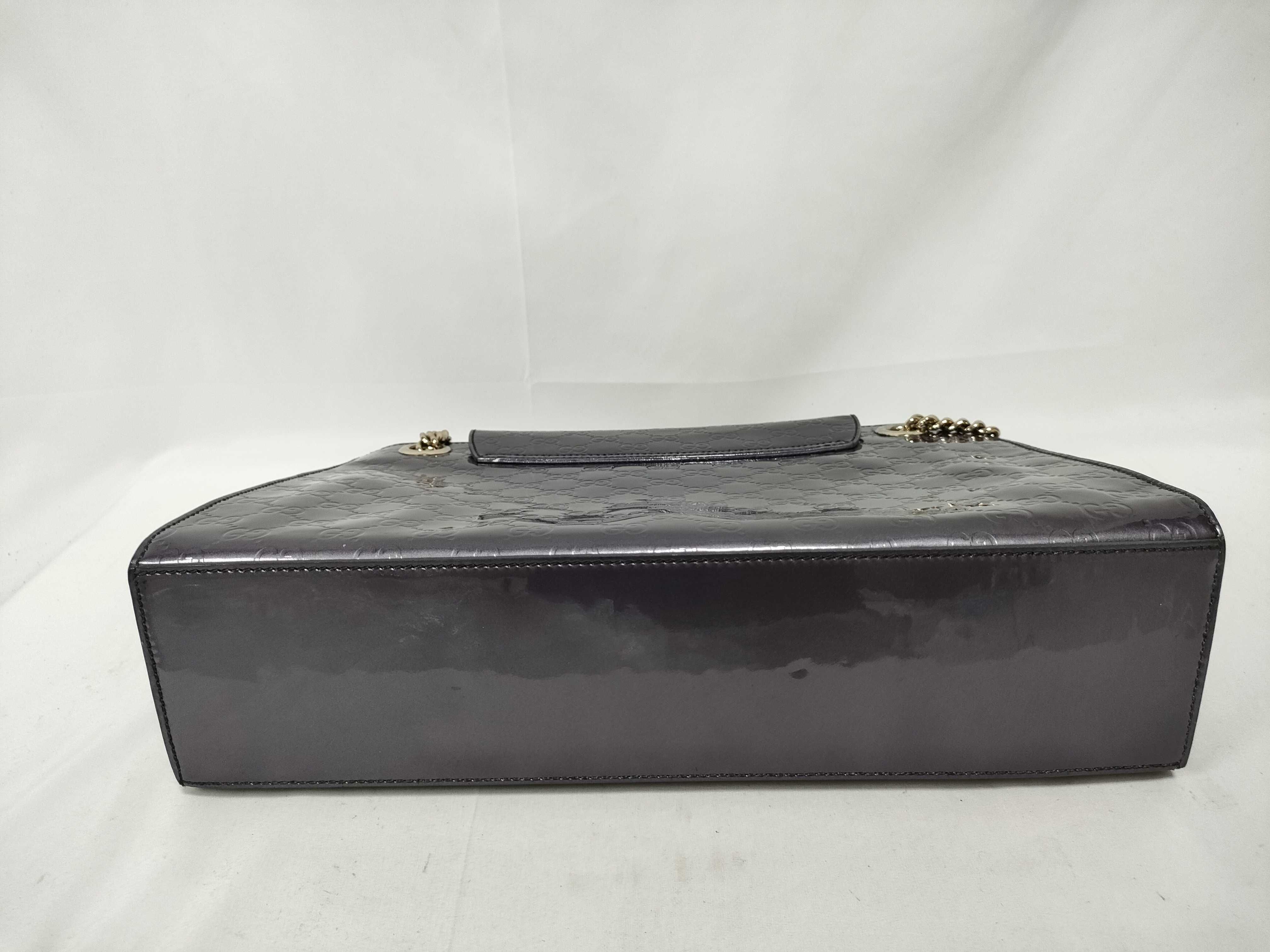 (Gucci) Guccissima Horsebit Emily Patent Leather Chain Shoulder Bag Purple Shoulder Bag — view 3