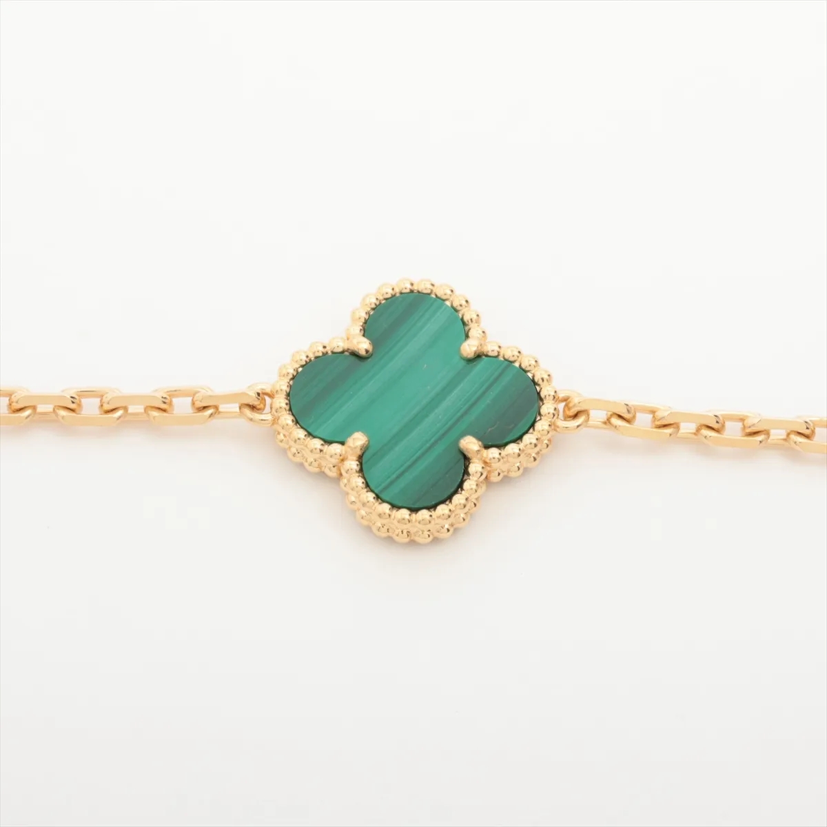 Vintage Alhambra 5P Malachite Bracelet 750 (Yellow Gold) 13.4g JA389910 (Stones have some cloudiness, — view 2