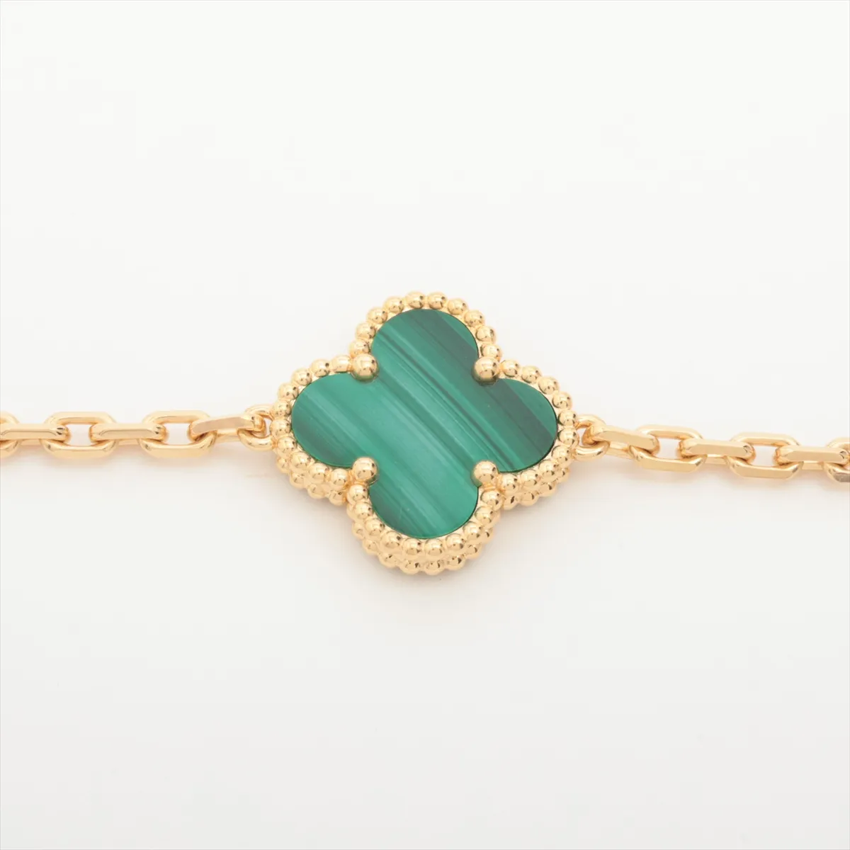 Vintage Alhambra 5P Malachite Bracelet 750 (Yellow Gold) 13.4g JA389910 (Stones have some cloudiness, — view 3
