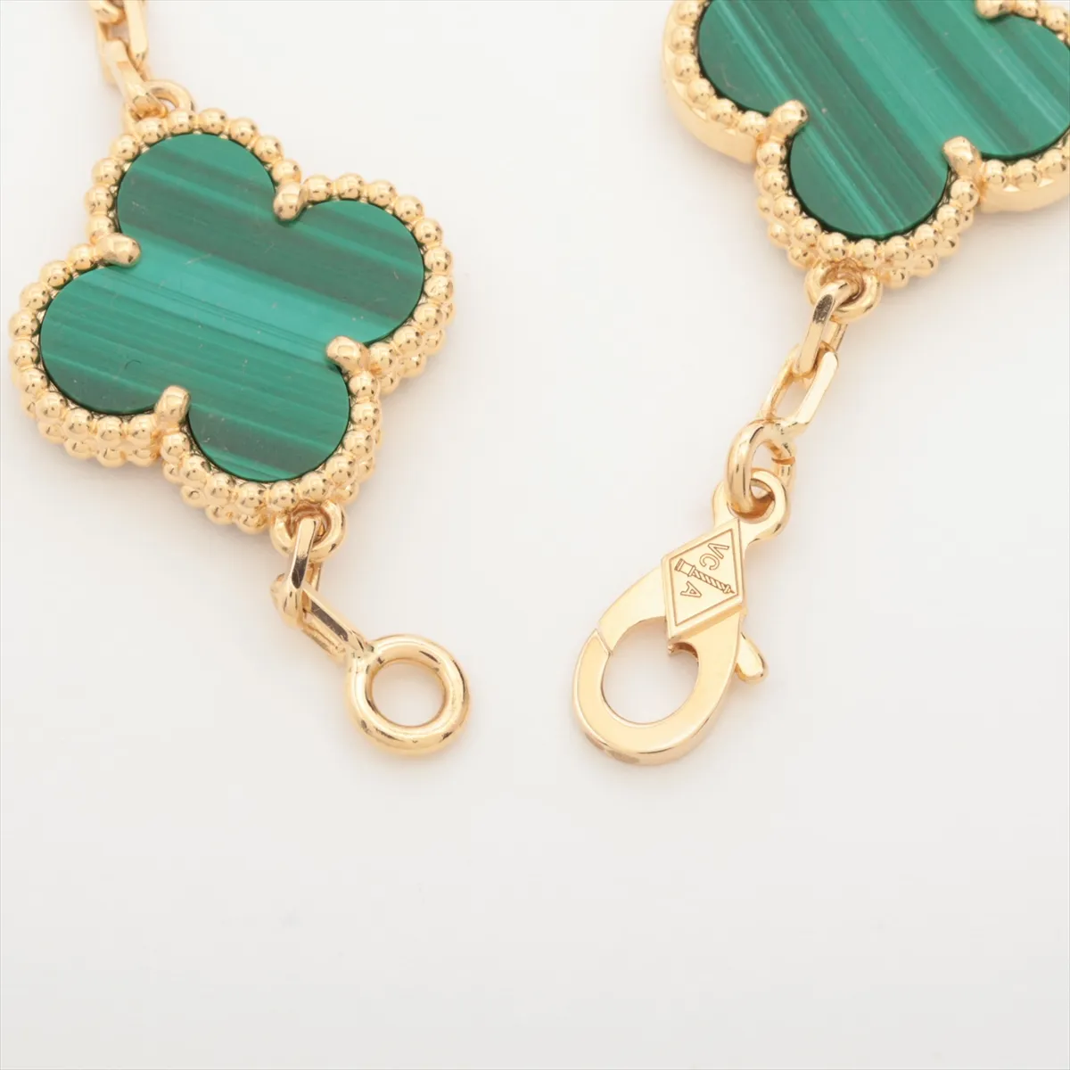 Vintage Alhambra 5P Malachite Bracelet 750 (Yellow Gold) 13.4g JA389910 (Stones have some cloudiness, — view 4
