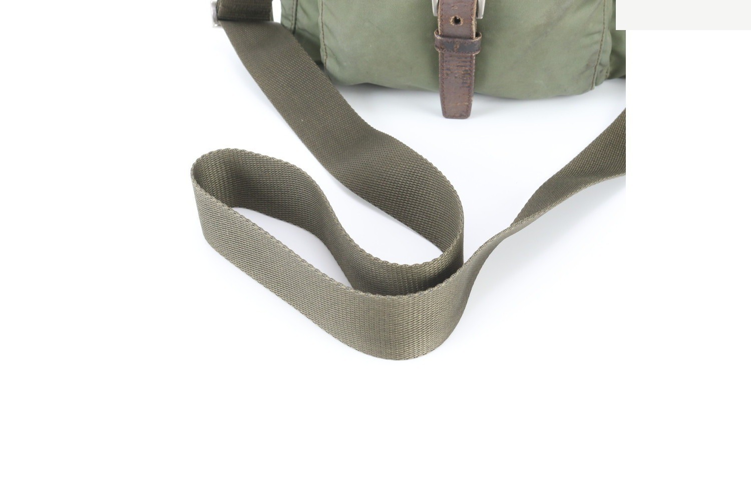 Tessuto Nylon Triangle Logo Leather Shoulder Bag (Crossbody) — view 2