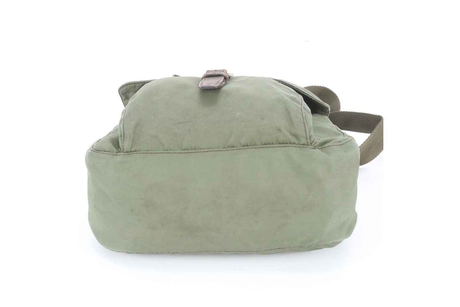 Tessuto Nylon Triangle Logo Leather Shoulder Bag (Crossbody) — view 6