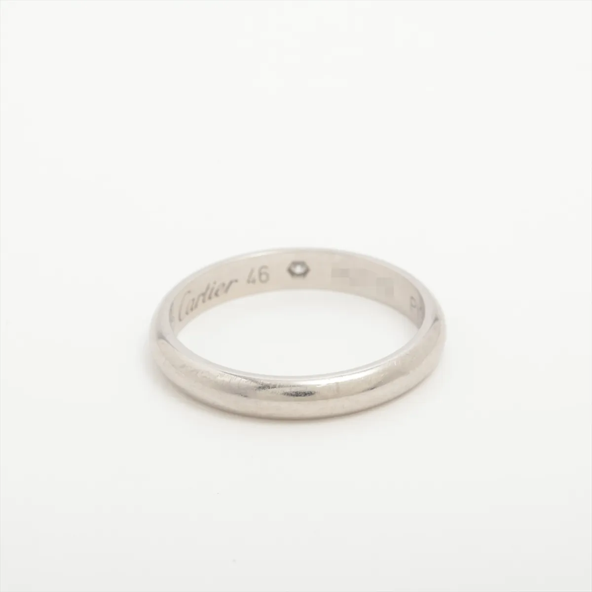 Wedding 1P Diamond Ring, Pt950, 2.7g, Size 46, Name Engraving, HLT112 — view 2