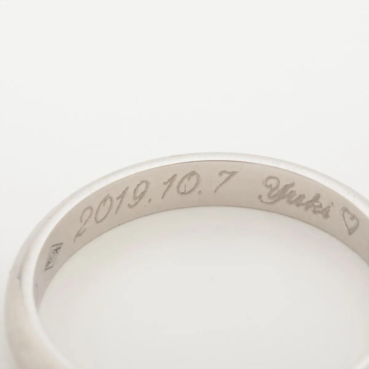 Wedding 1P Diamond Ring, Pt950, 2.7g, Size 46, Name Engraving, HLT112 — view 4
