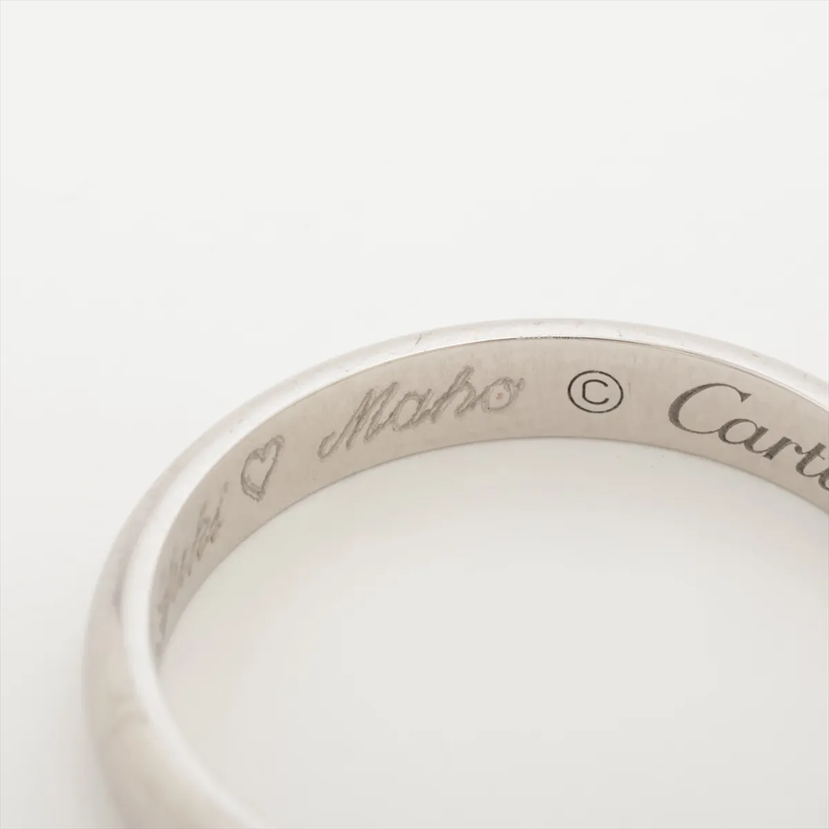 Wedding 1P Diamond Ring, Pt950, 2.7g, Size 46, Name Engraving, HLT112 — view 5