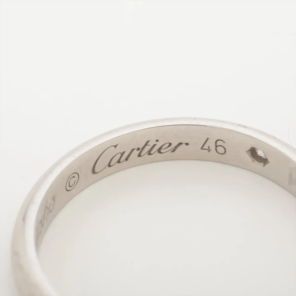 Wedding 1P Diamond Ring, Pt950, 2.7g, Size 46, Name Engraving, HLT112 — view 6