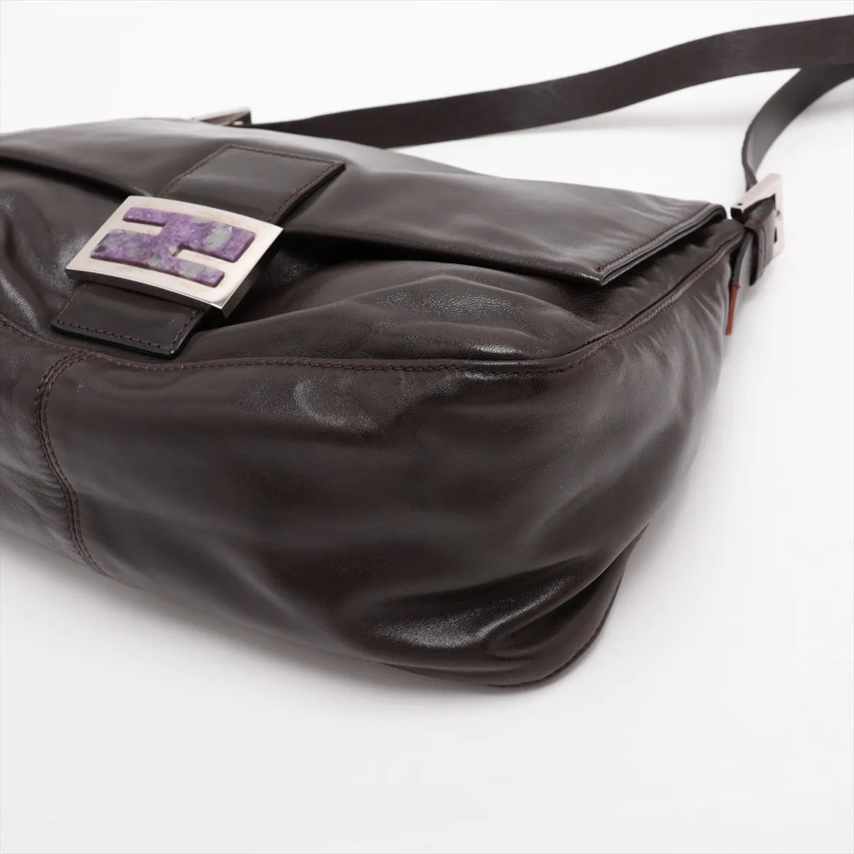 Mamma Bucket Leather Shoulder Bag, Brown, 26325 — view 3