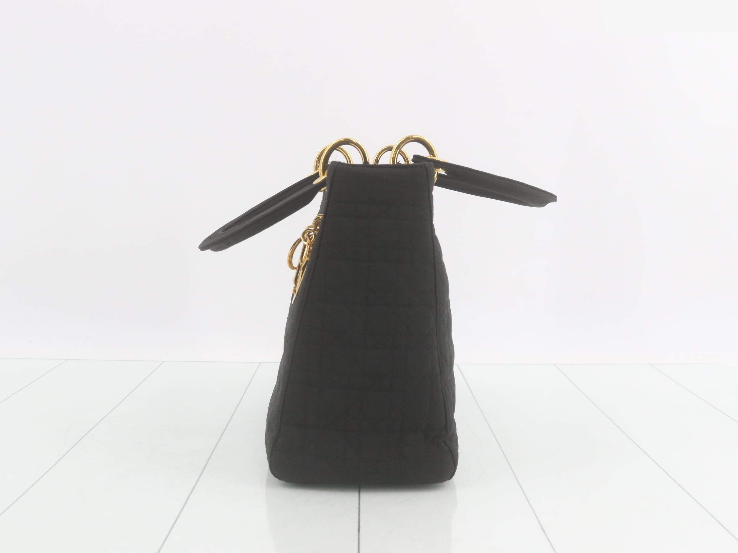 Lady Dior Cannage Nylon Black Handbag 285 — view 3