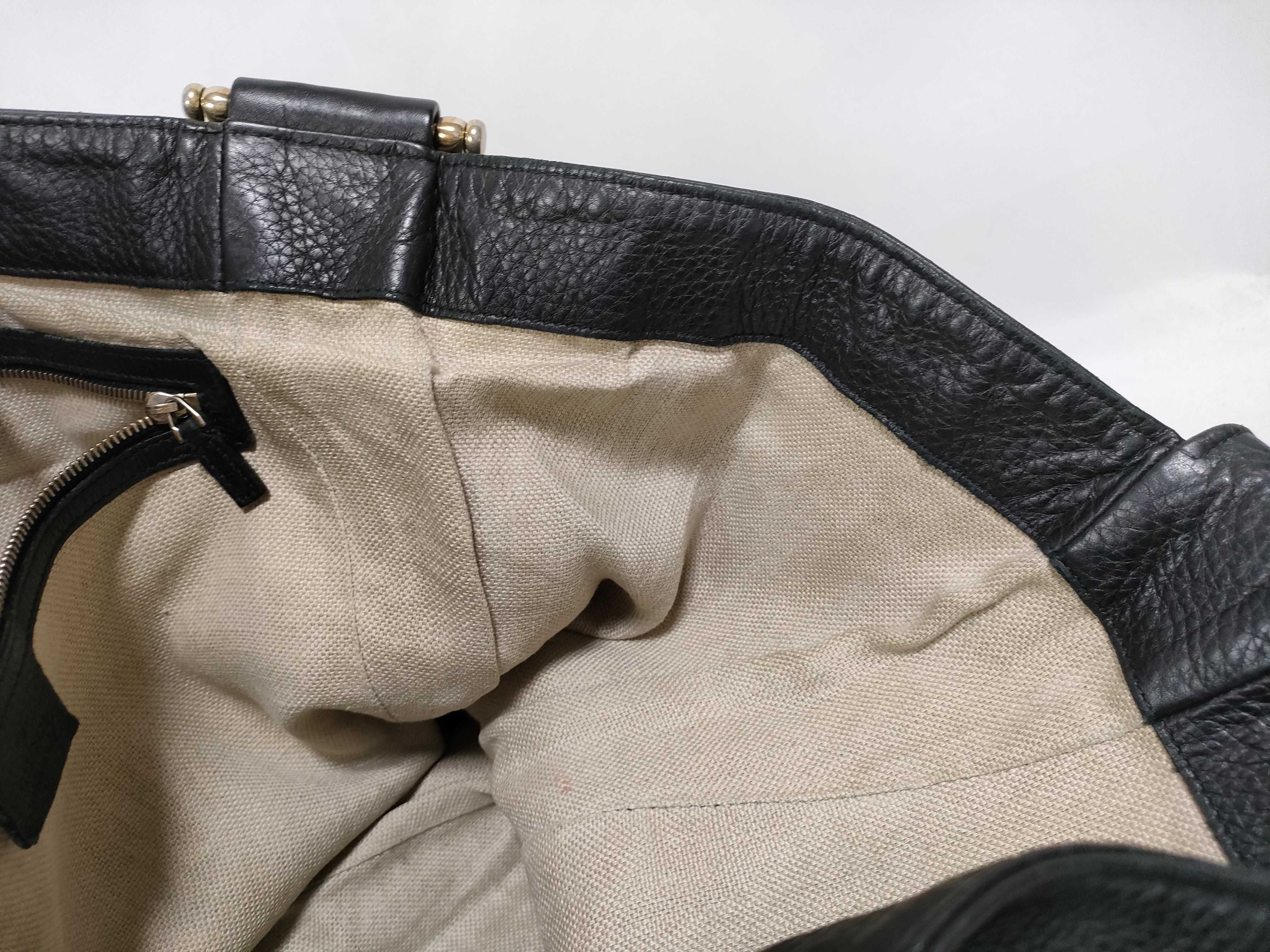 Black Leather Tote Bag — view 13