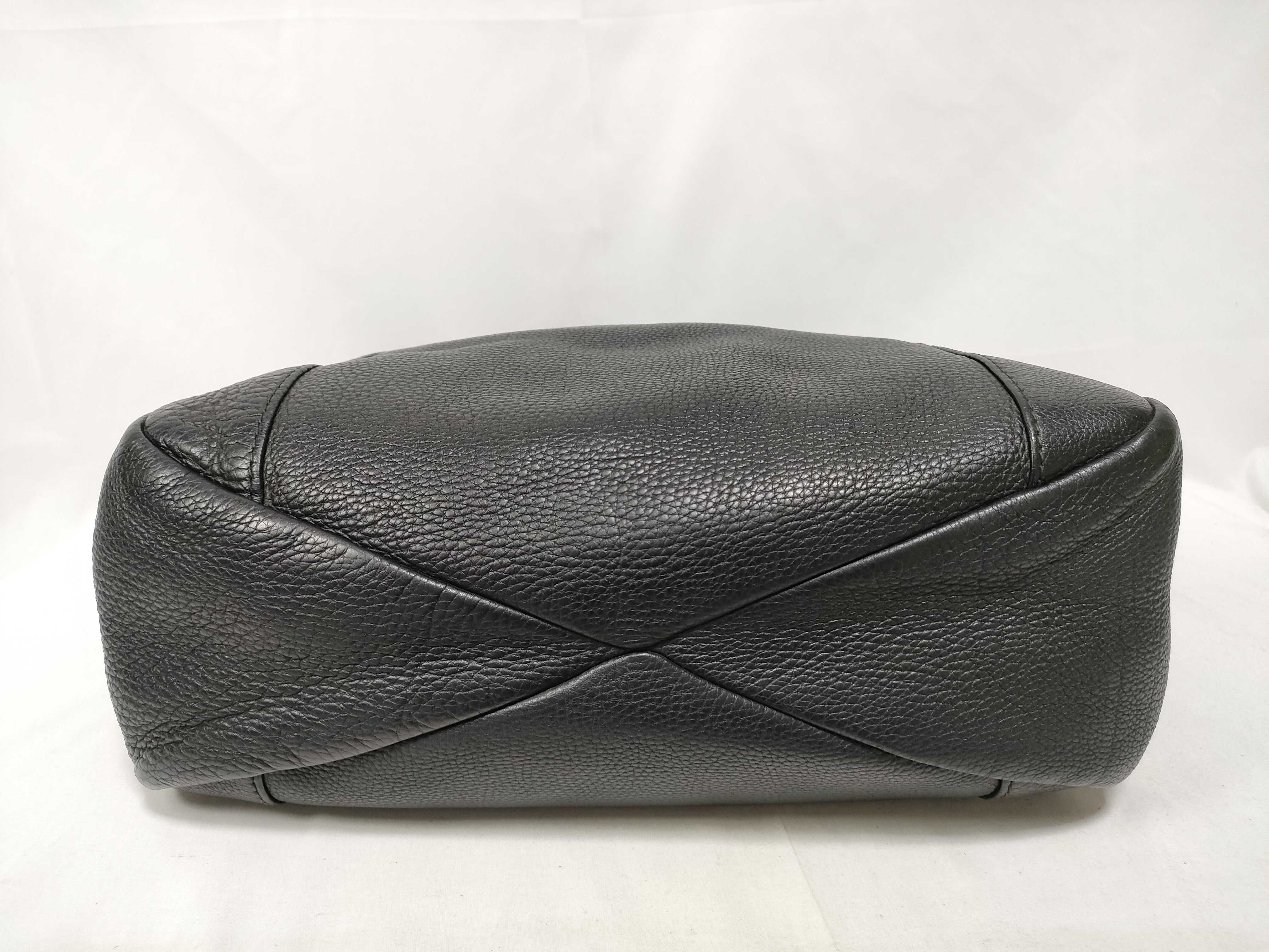 Black Leather Tote Bag — view 3