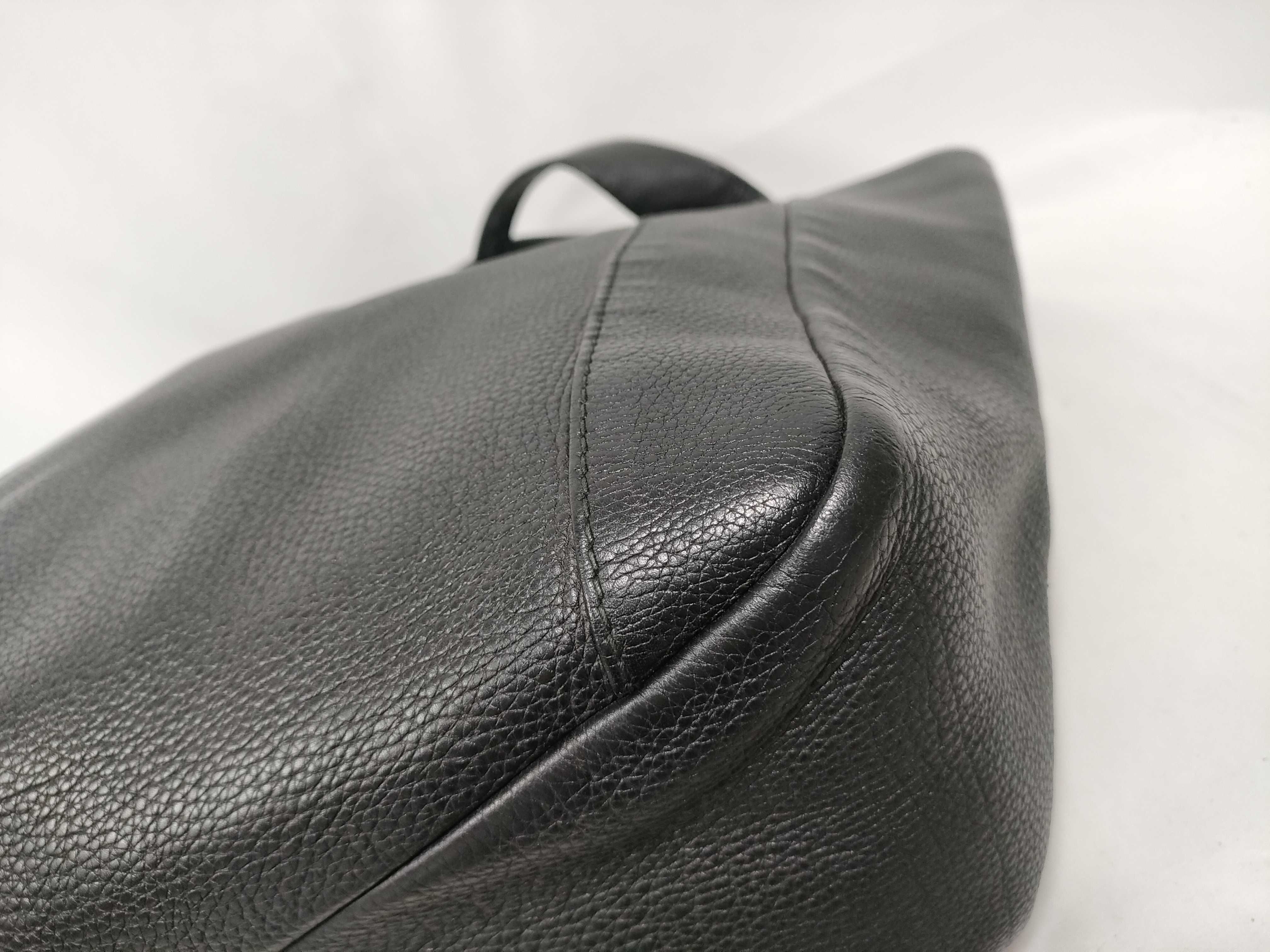 Black Leather Tote Bag — view 4