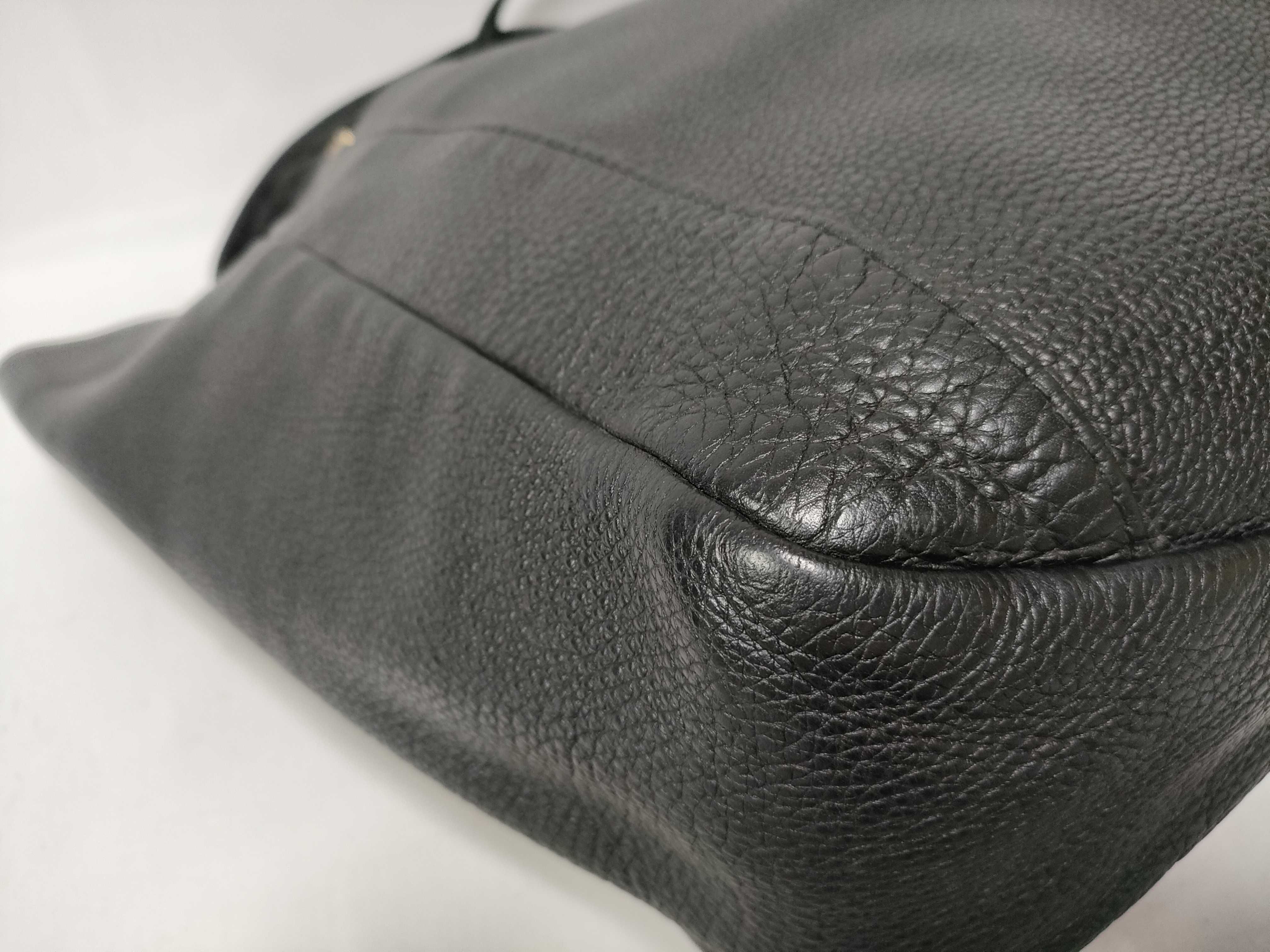 Black Leather Tote Bag — view 5
