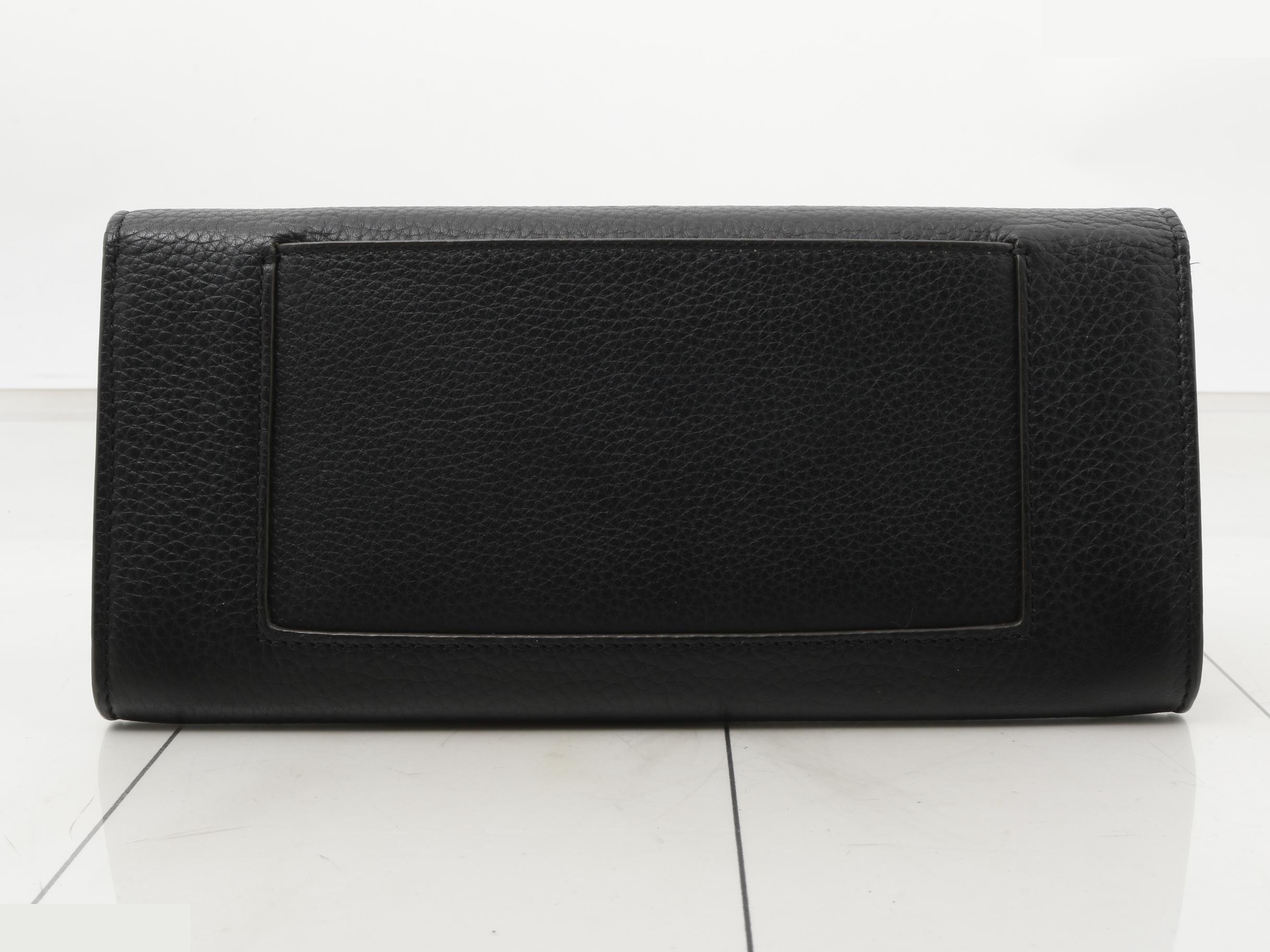 Long wallet, black leather / yellow leather — view 2