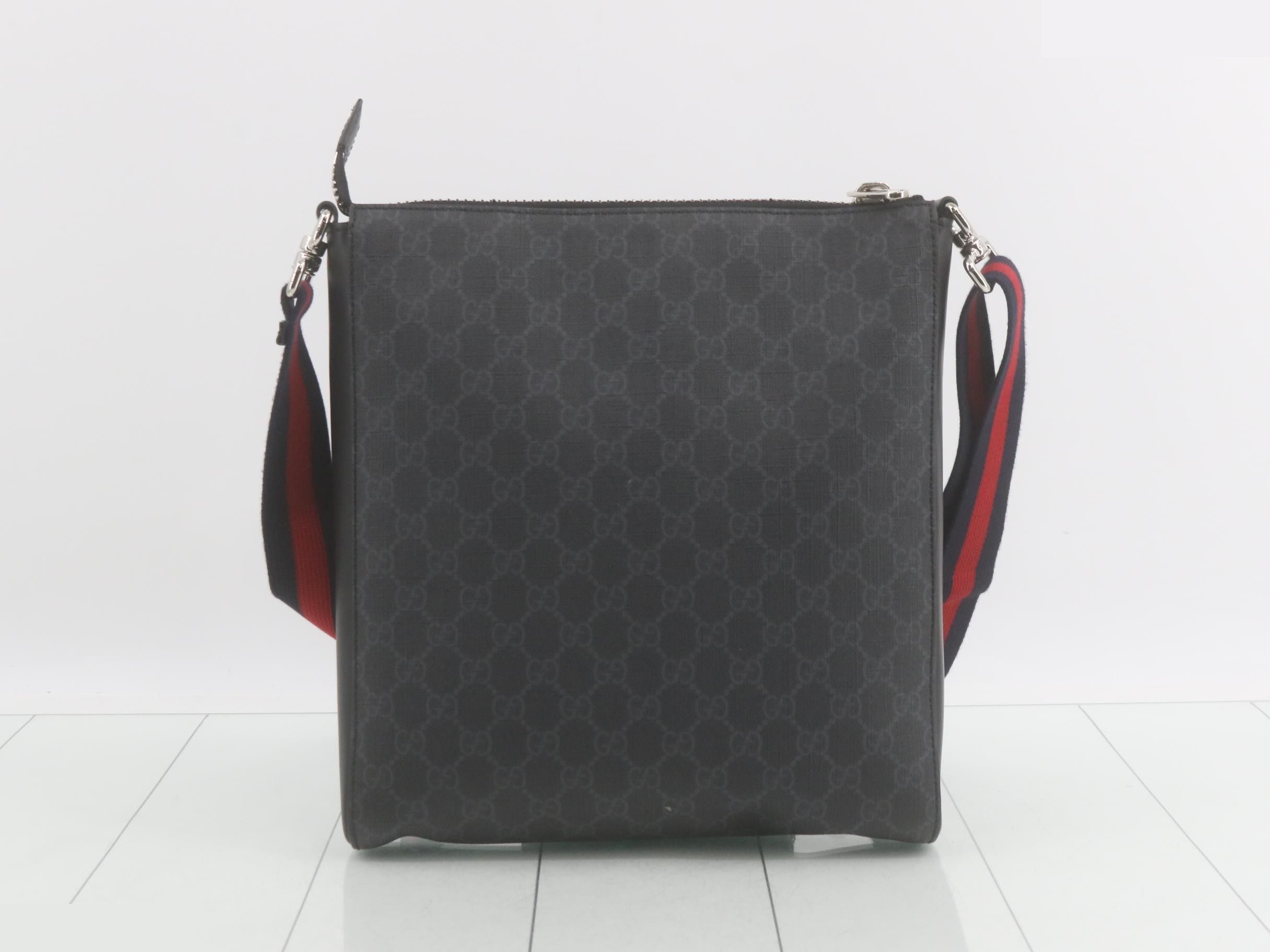 GG Supreme Shoulder Bag, PVC/Leather, Black — view 2