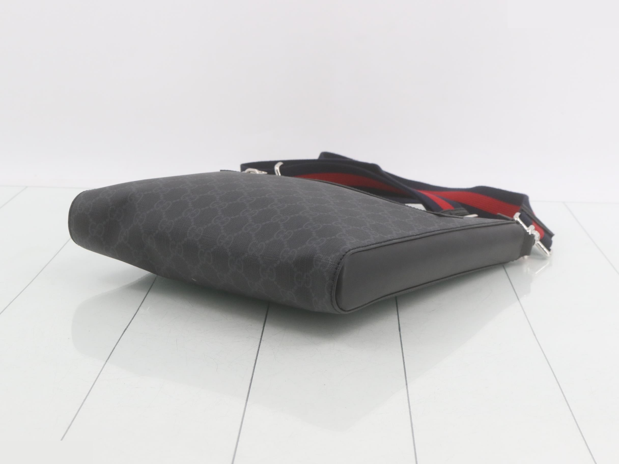 GG Supreme Shoulder Bag, PVC/Leather, Black — view 6