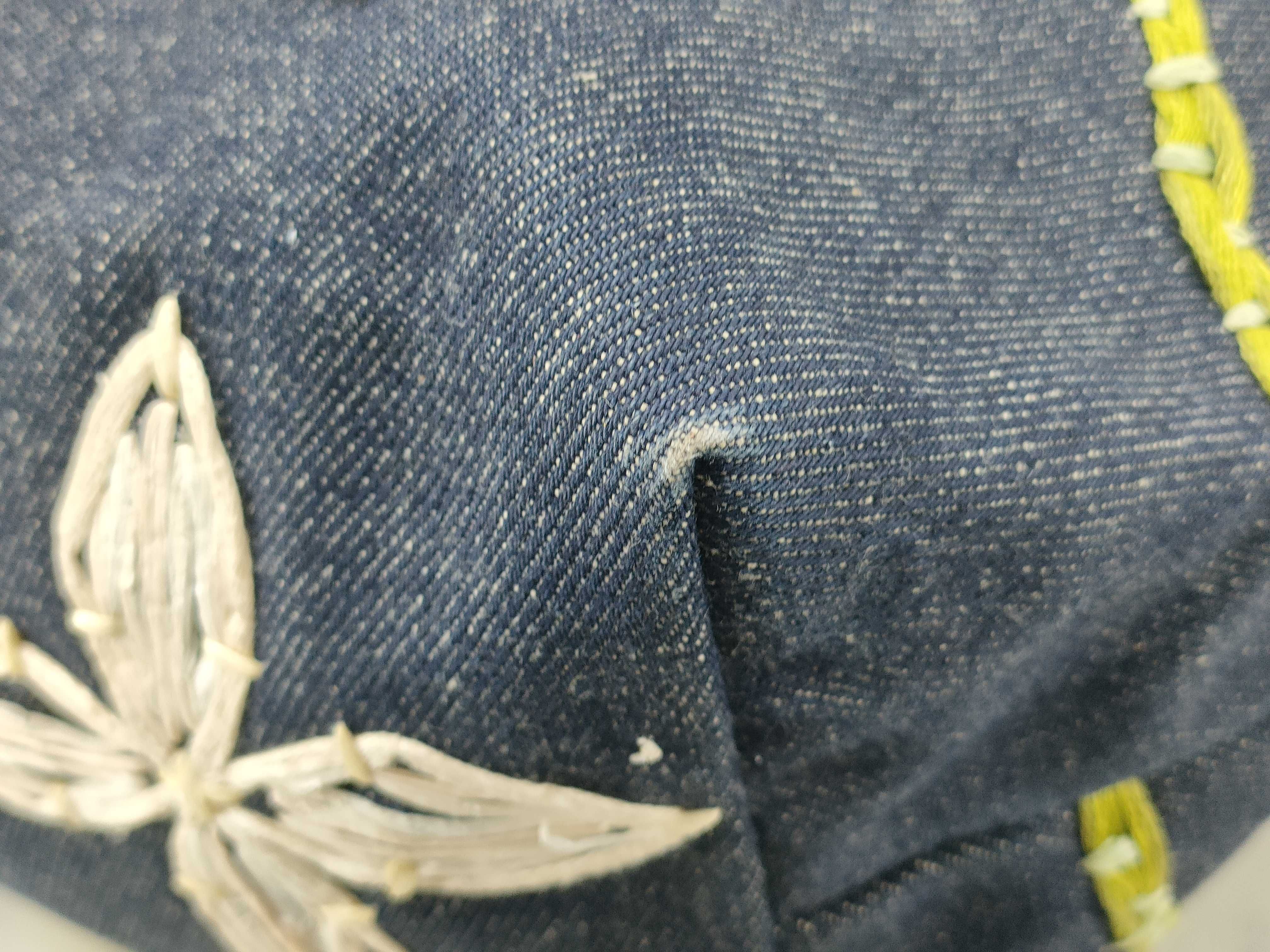 Denim Floral Embroidered Tote Bag — view 4