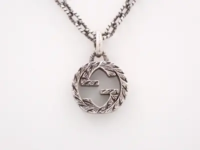 Interlocking G Arabesque Sterling Silver 925 Necklace - Gucci