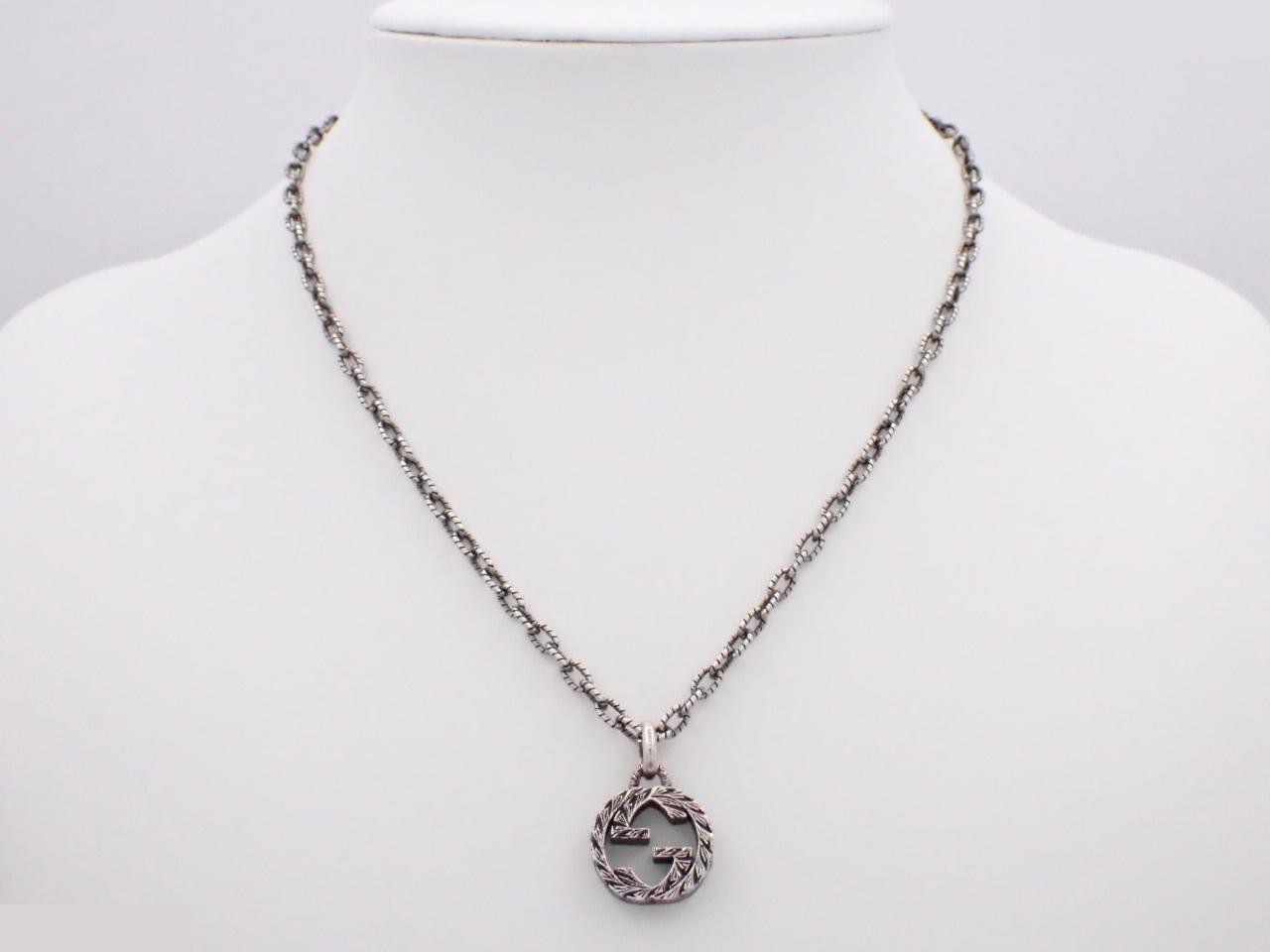 Interlocking G Arabesque Sterling Silver 925 Necklace - Gucci — view 3