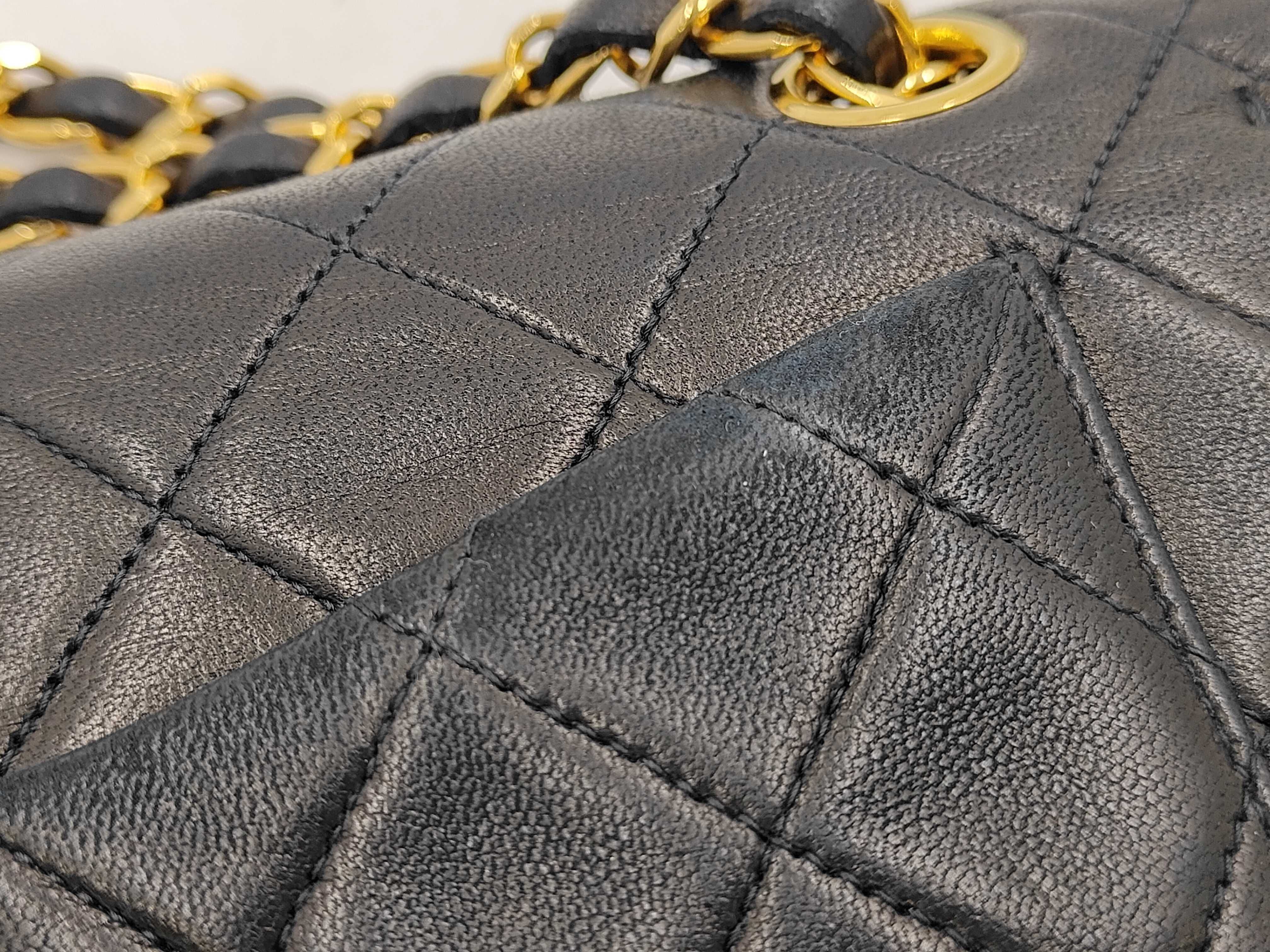 Lambskin Double Flap Chain Shoulder Bag — view 7