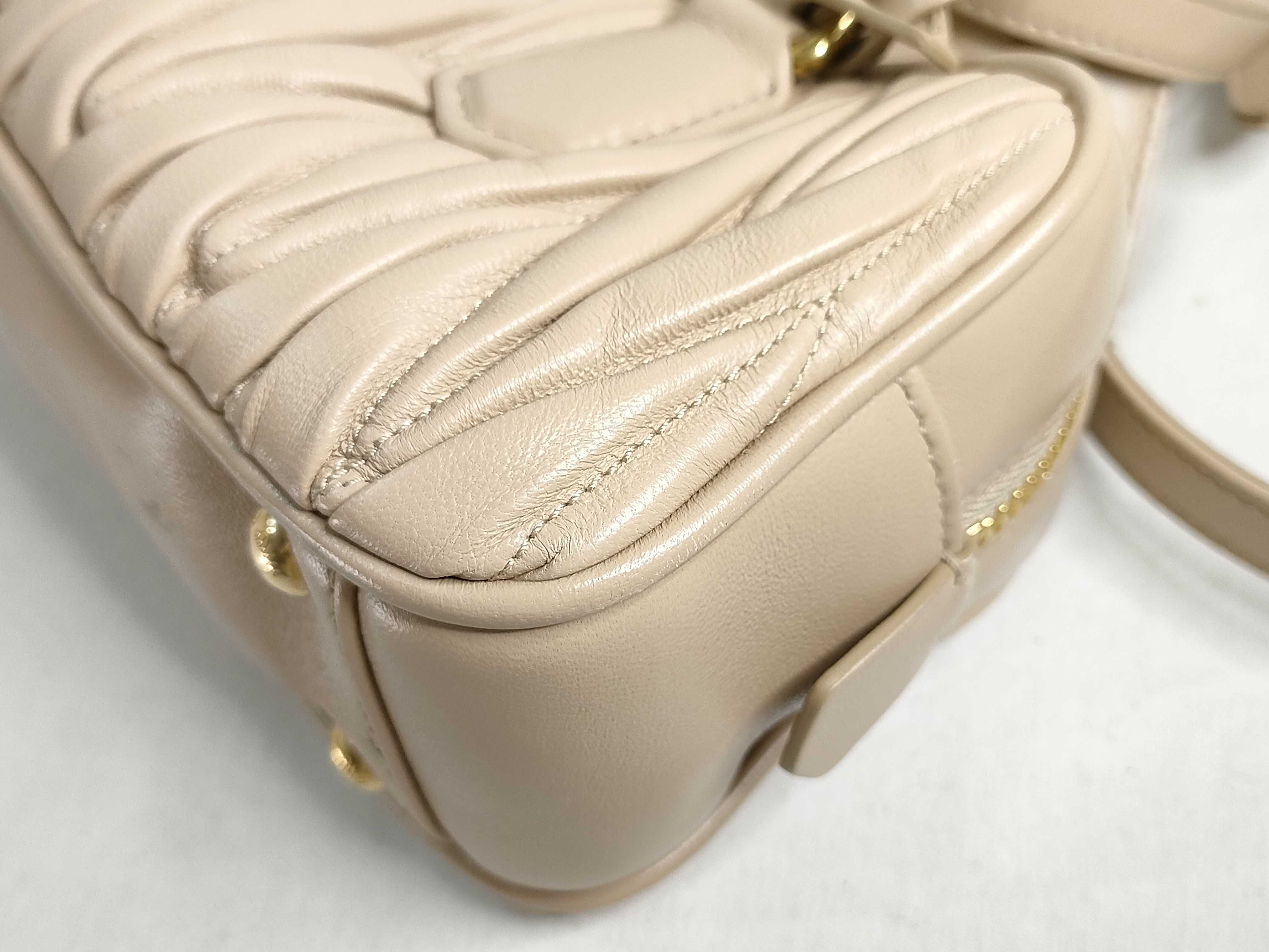 Matelassé Arcadi Leather 2-Way Handbag, Beige 5BB142 (Handbag) — view 7